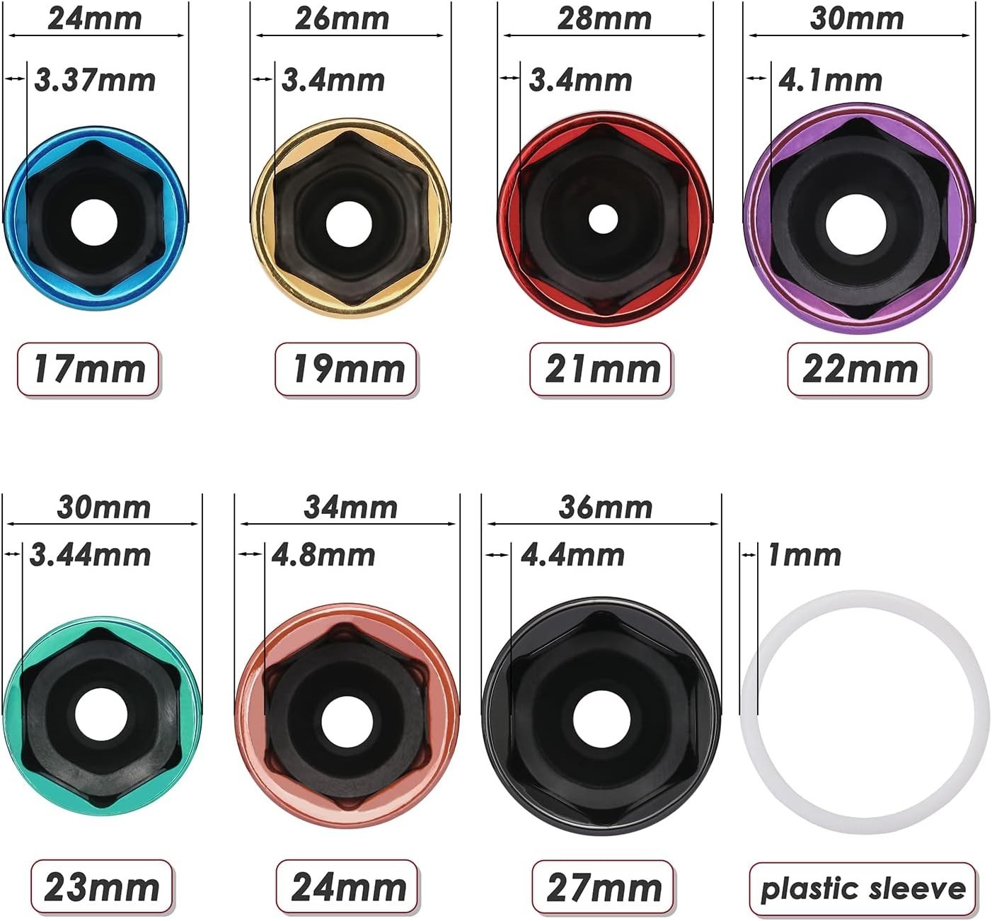 1/2″ Drive Thin Wall Deep Impact Socket Set – 17mm to 27mm, Non-Marring