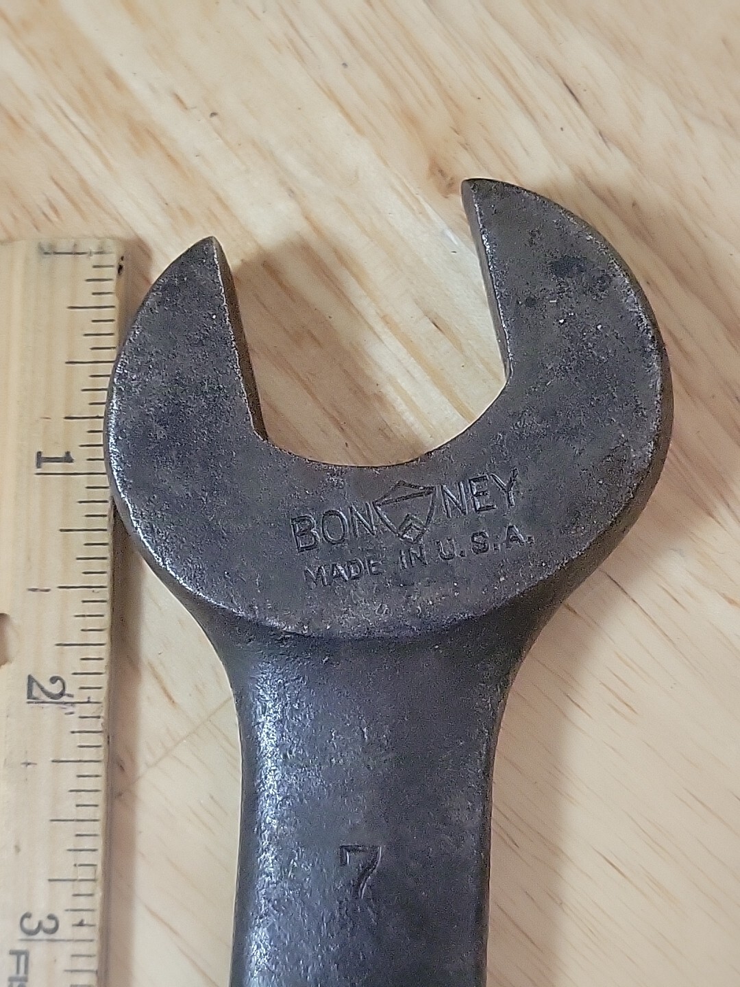 Bonney Heavy Vintage 1-1/16″ Open End Service Wrench #7~ Weighs 1 lb 3 oz