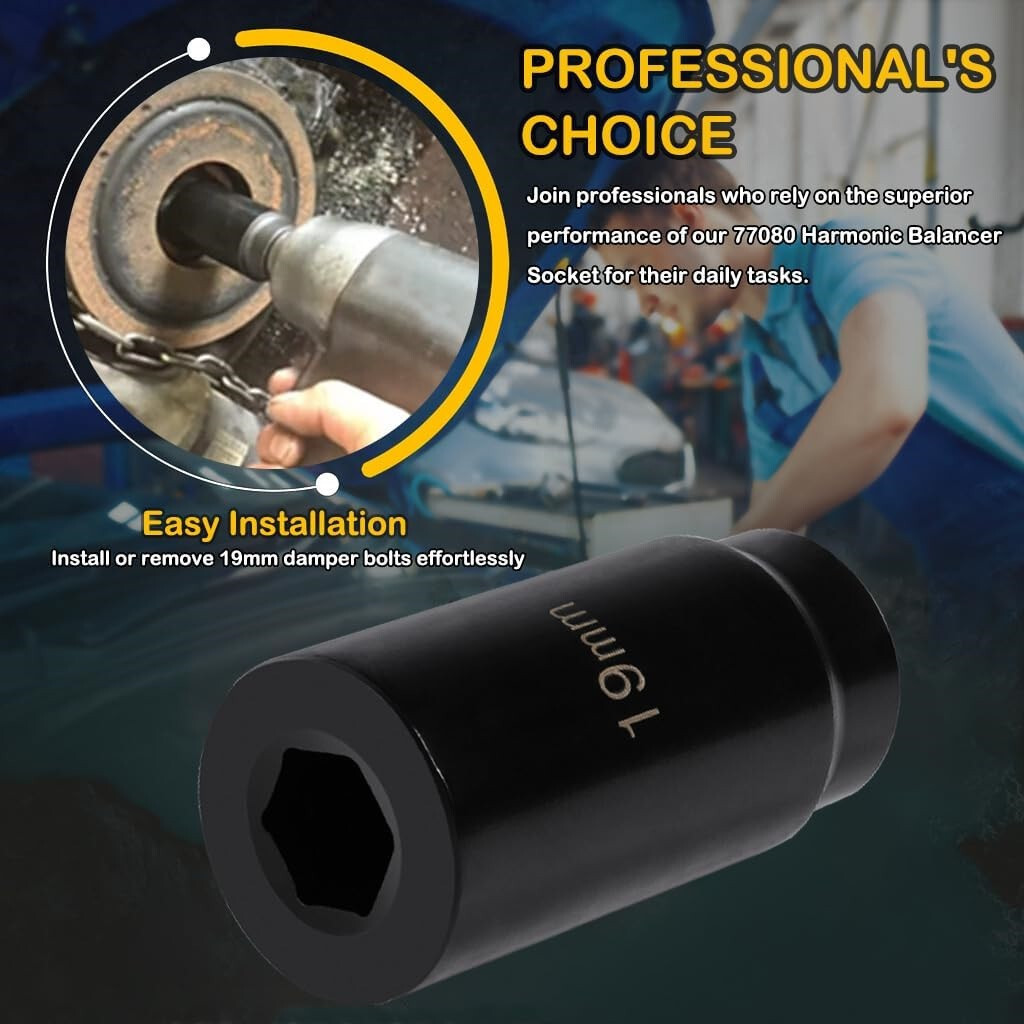Harmonic Balancer Socket Tool 17mm 19mm 22mm 24mm for Honda Toyota Ford GM LS