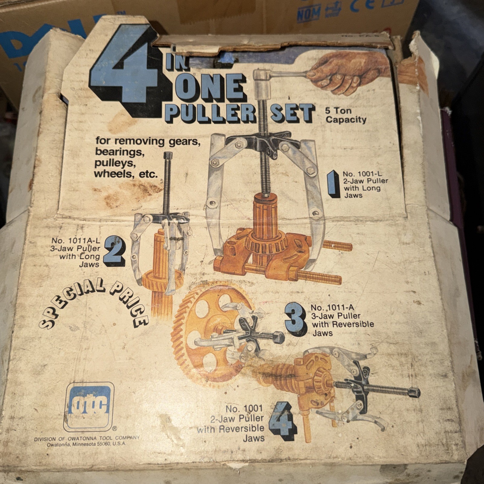 Used NOS OTC PA7 5 Ton Multi Style Puller Set 4 In One In Box Free Ship