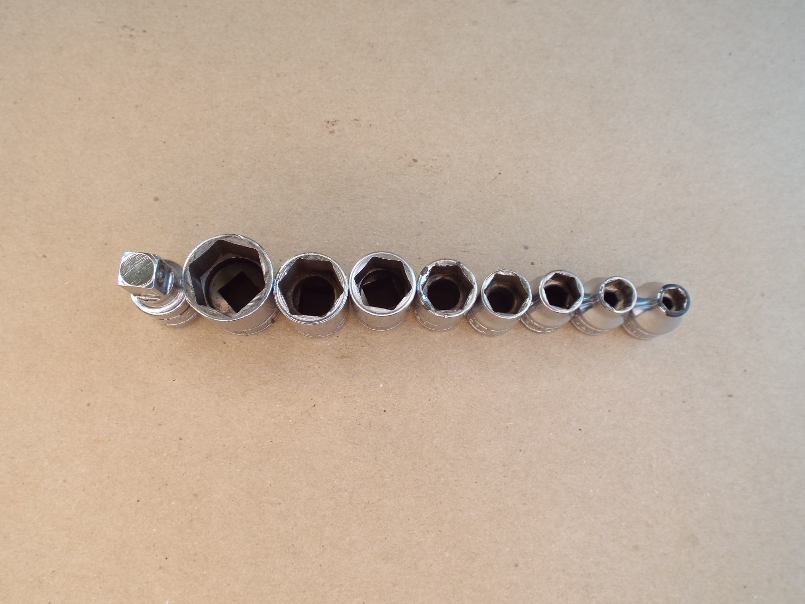 VTG Snap-on 8 Pc Socket & 1 Ext Lot 3/8 Dr 6 Point USA Made (Please Read)