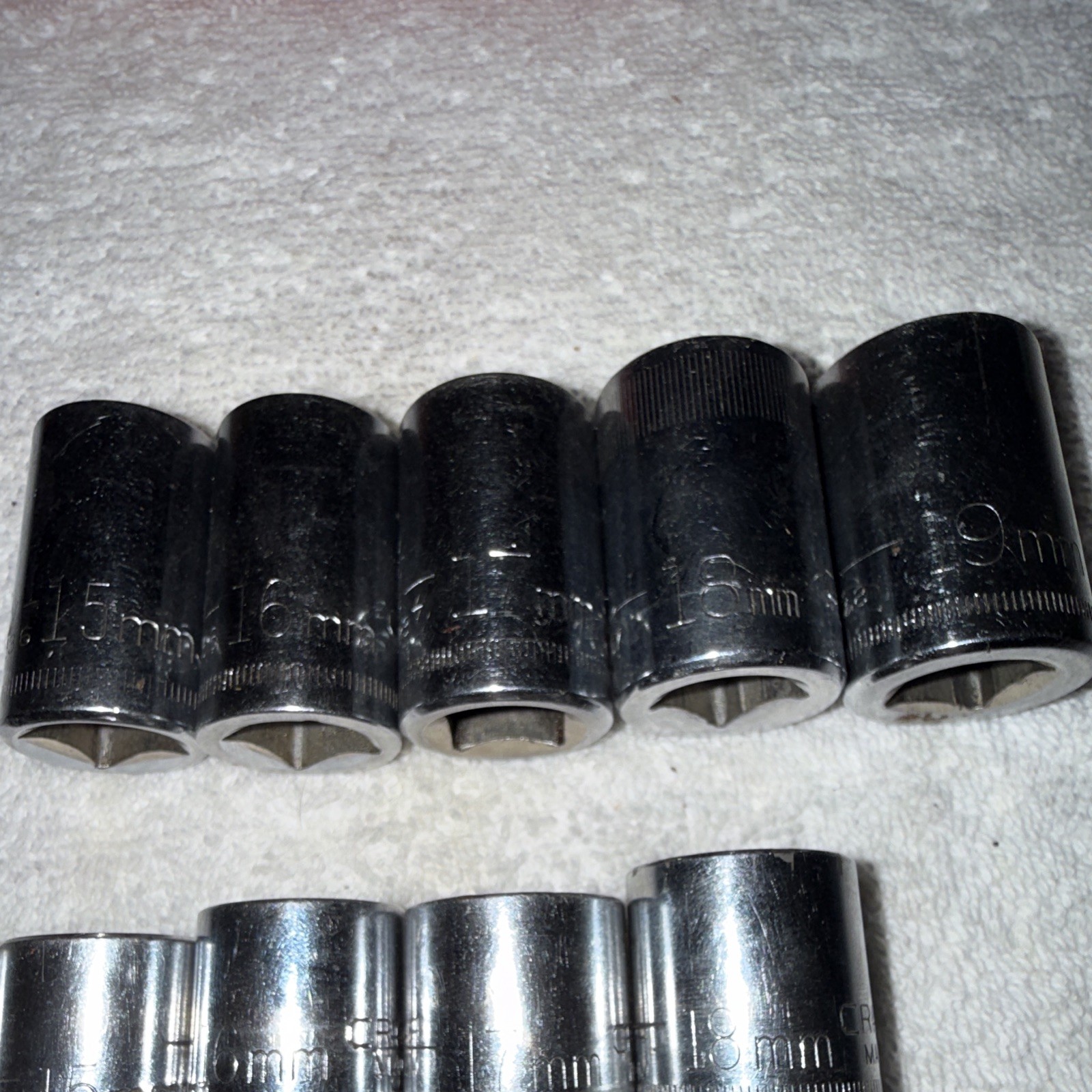 Craftsman USA Made Metric Sockets – Mainly 12pt, 1/2″ And 3/8″ Drive – 19 Pieces