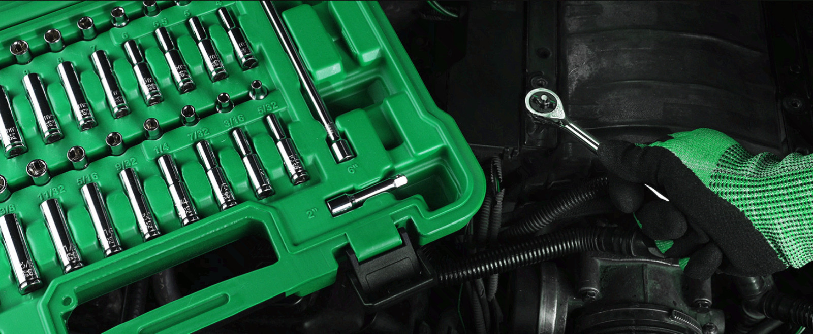 1/4″ Drive Socket Set 50PC SAE/Metric w/ Ratchet, CR-V & Storage Case