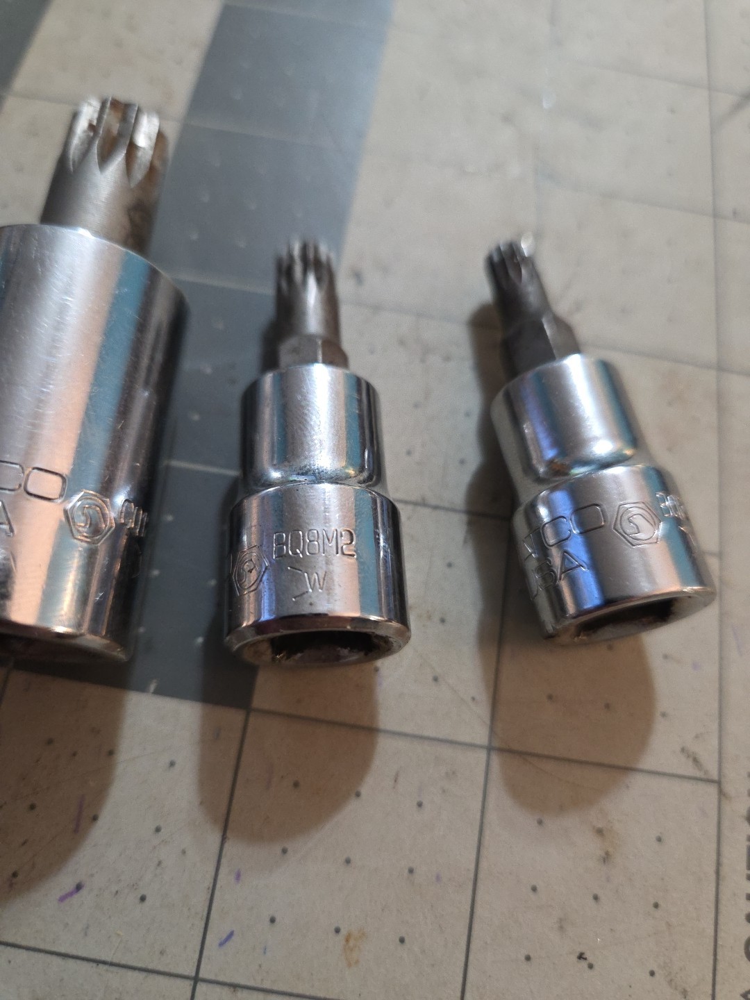 4 Matco Tools 12 Spline 3/8″ & 1/2″ Drive Triple Square Bit Socket 6,8,10 12mm