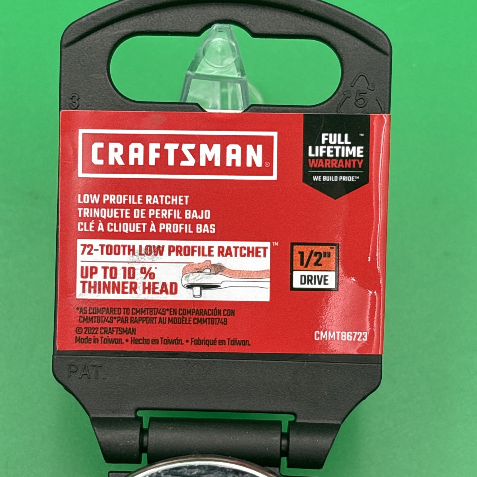 Craftsman CMMT86723 1/2″ Dr Chrome 72 Tooth Quick Release Ratchet New