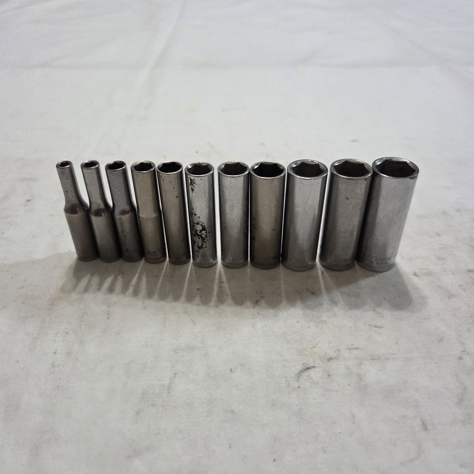 Craftsman 11pc Metric 4mm-14mm 6Pt Deep Socket Set 1/4″ Drive G Series – USA