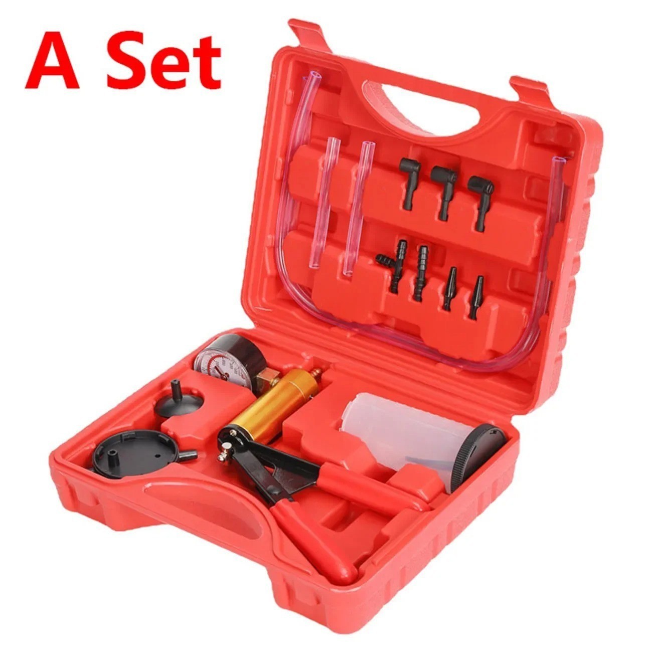 Manual Vacuum Pressure Pump Brake Fluid Drain Kit Vacuum PistolPump Tester Kit