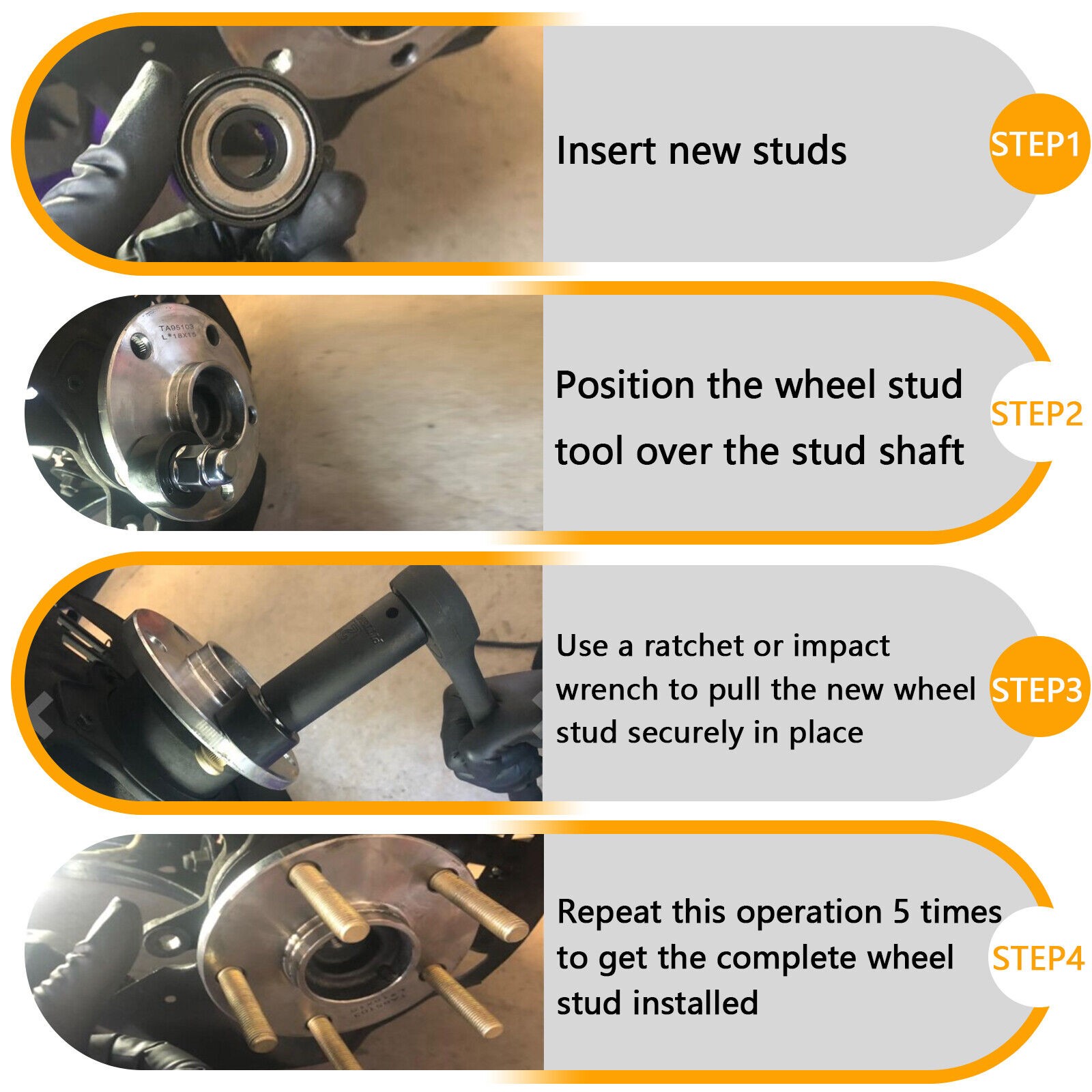 2* Easy Wheel Stud Installer Tool For Truck Tire Bolts Install Replacement 22800