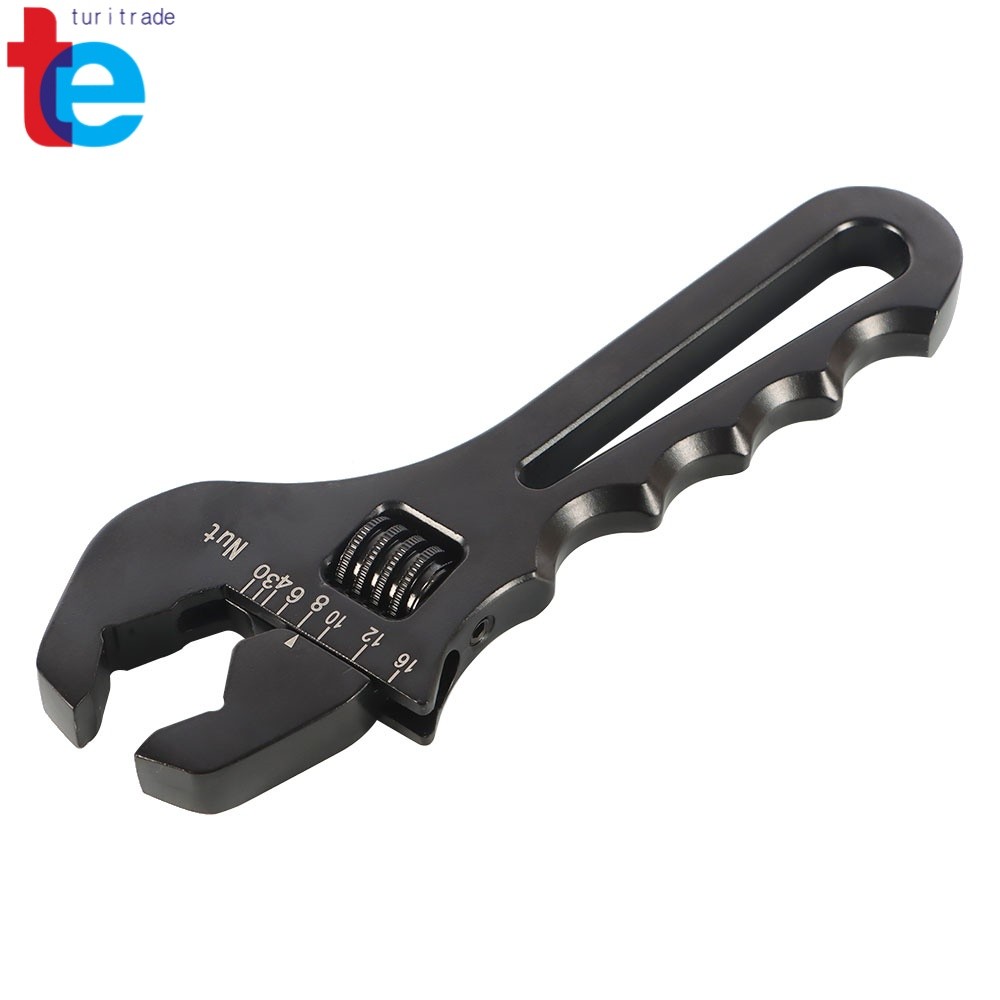 Black Adjustable Wrench Aluminum Tool Spanner For Hose End Fitting 3AN-16AN