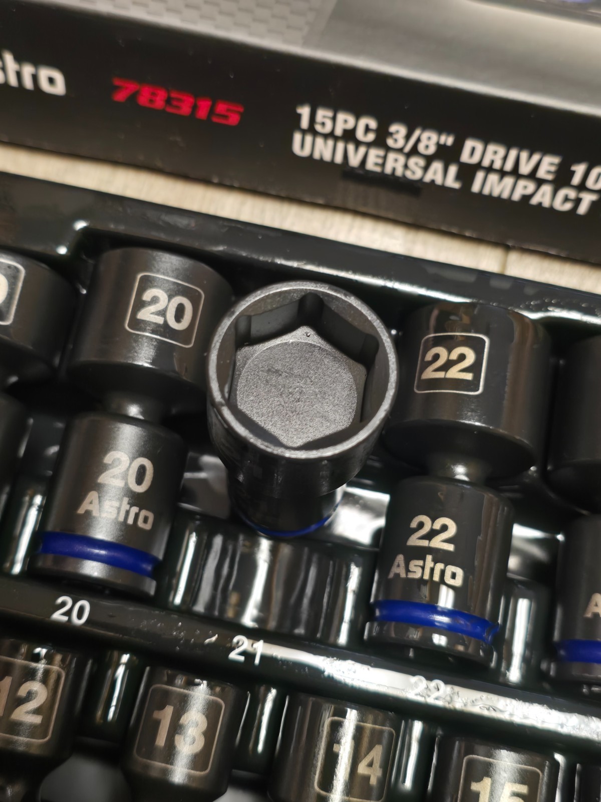 Astro Pneumatic Tools 78315, 3/8″ dr Pinless Universal Impact Socket Set 10-24mm