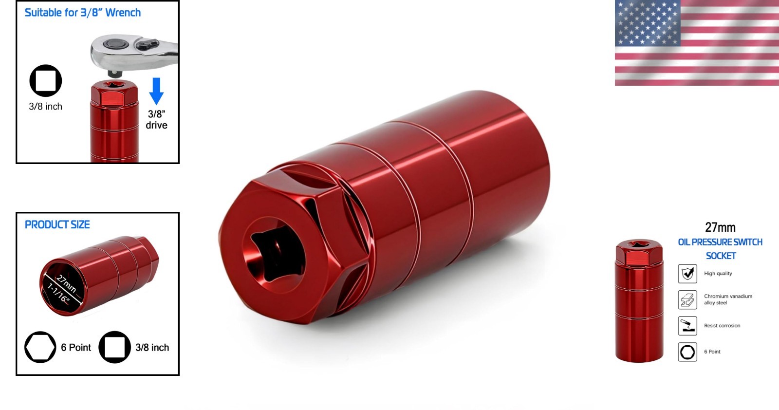 Chrome Molybdenum Oil Pressure Switch Socket for Reliable Engine Maintenance