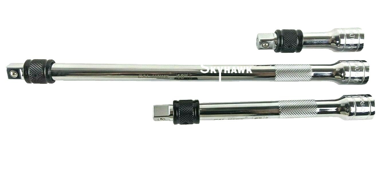 3PC Ratchet LOCK-ON QUICK RELEASE EXTENSION BARS 3/8″» DRIVE 3″ 6″ 10″