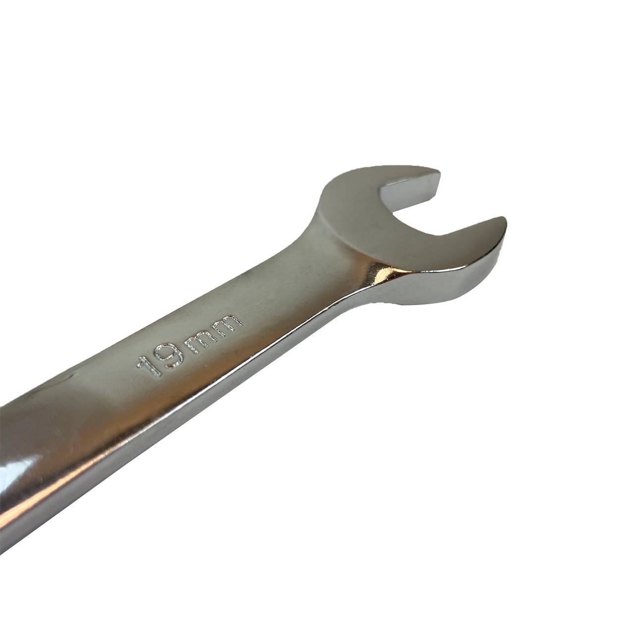 Ratchet Wrench Combination Kit Metric Fixed Spanners Tool 7 Piece Set 8mm-19mm