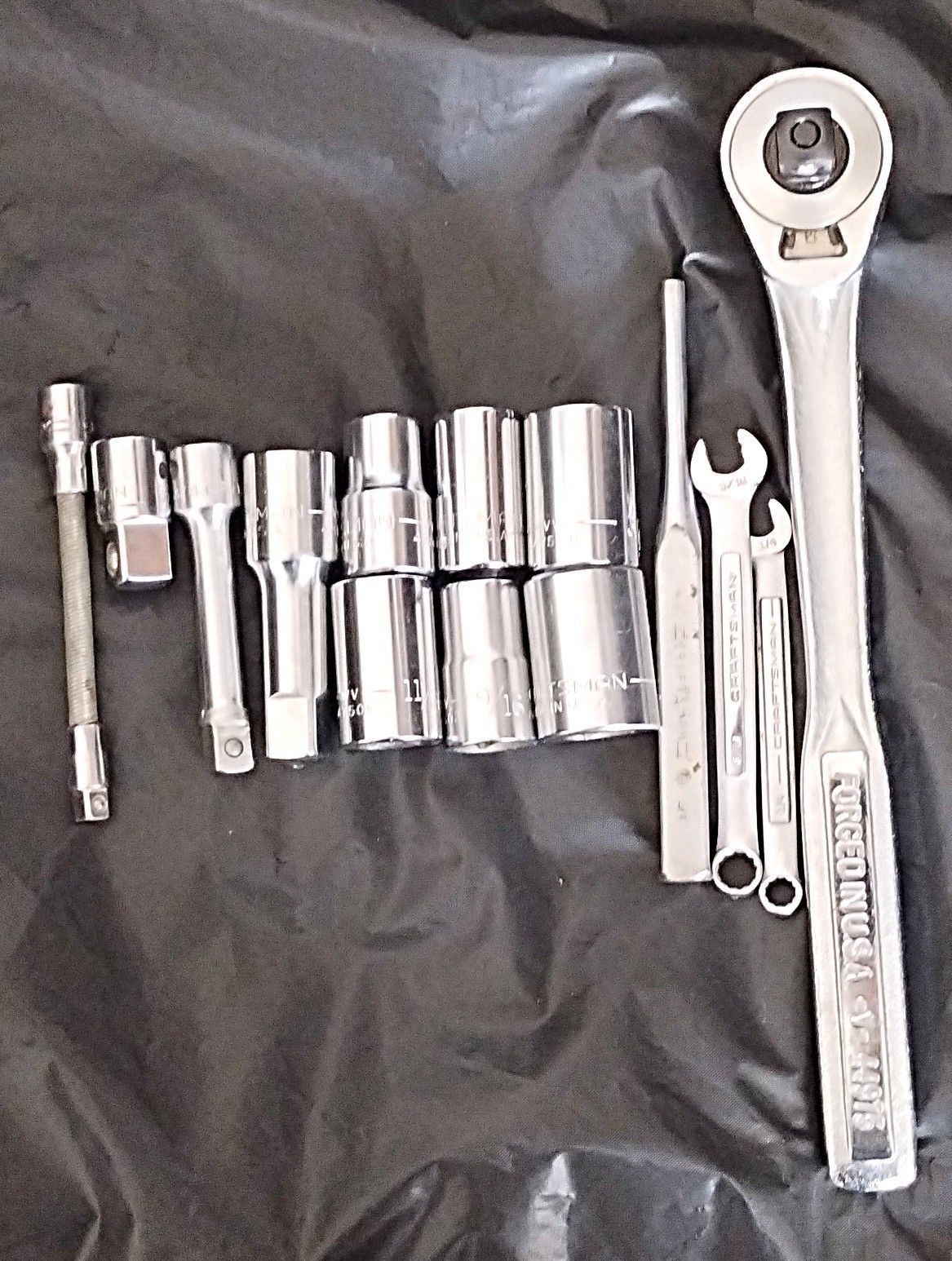 Craftsman Automotive Tool Lot- 14 Pcs ~Ratchet, Extension, Socket, Wrench, Punch