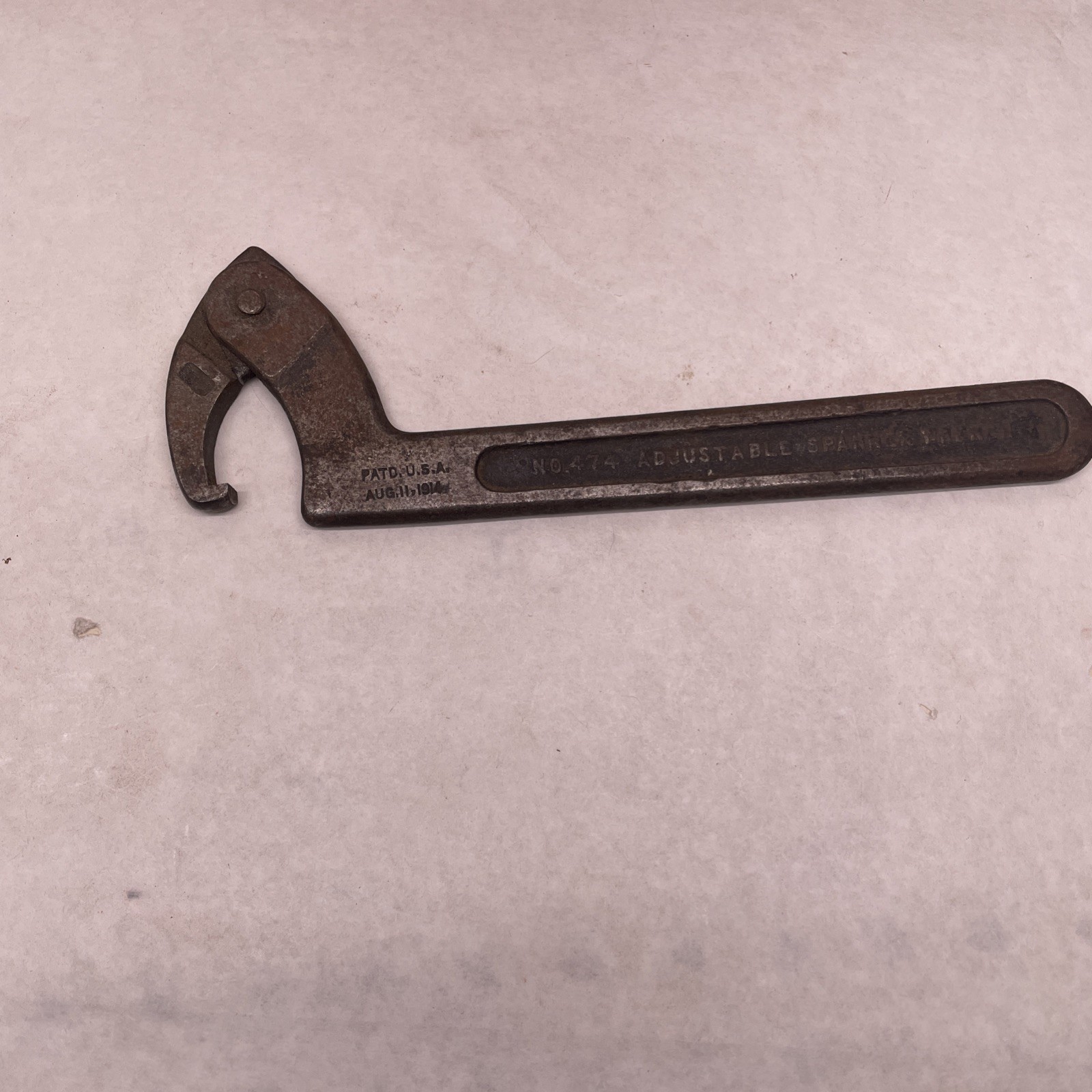 Vintage JH Williams & Co 474 Adjustable Hook Spanner Wrench 474