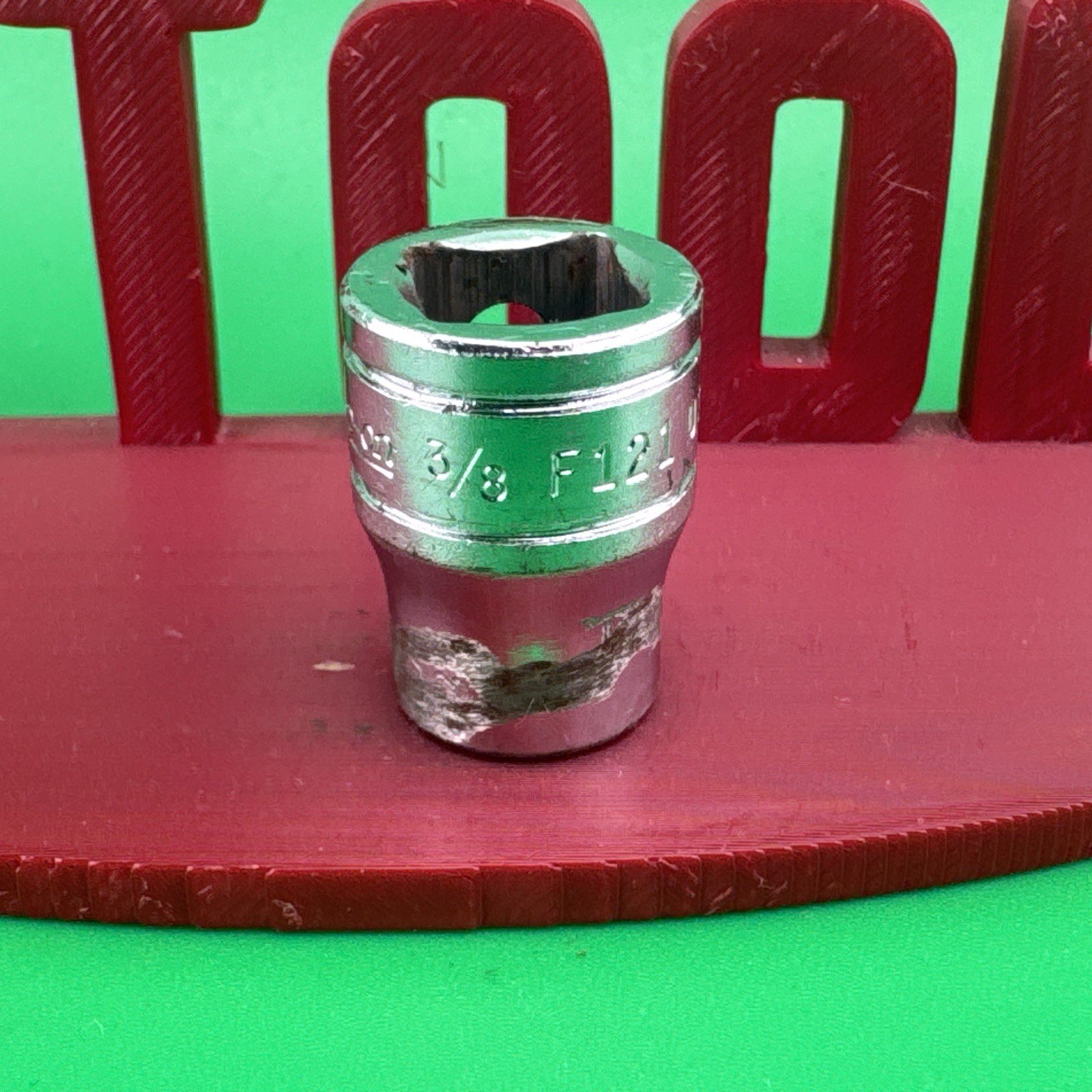 Snap On F121 3/8″ Drive 12-Point SAE 3/8″ Shallow Chrome Socket Engraved 2