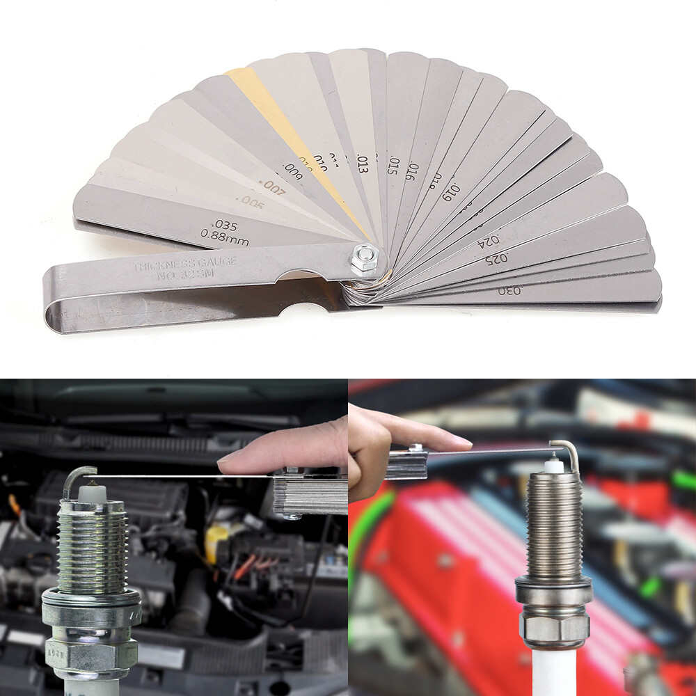 32 Blade Feeler Filler Gauge Spark Plug Gap Metric/SAE Measuring Tool Set