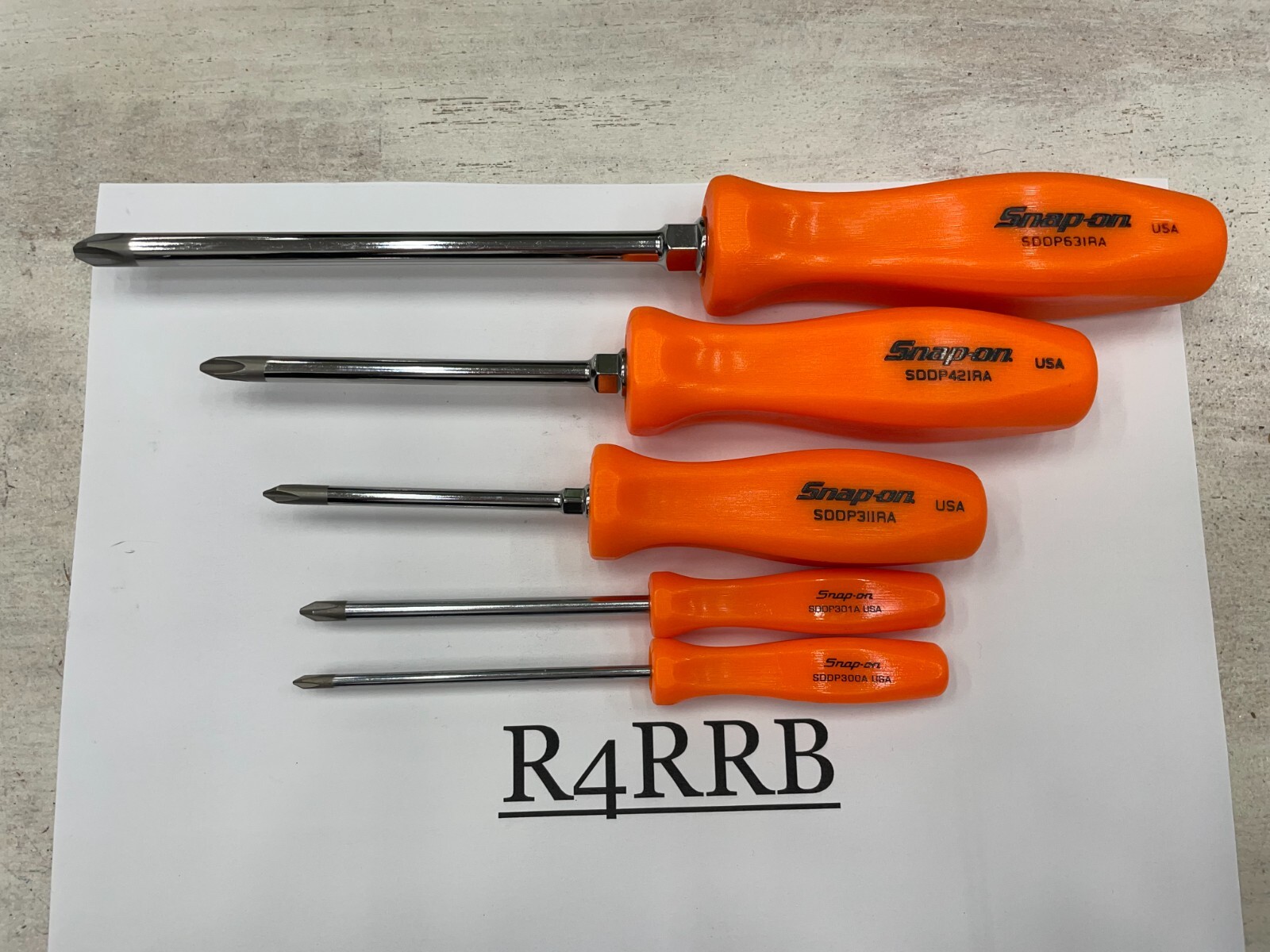 Snap-on Tools USA NEW 5pc ORANGE PHILLIPS Hard Handle Screwdriver Set SDDP50O