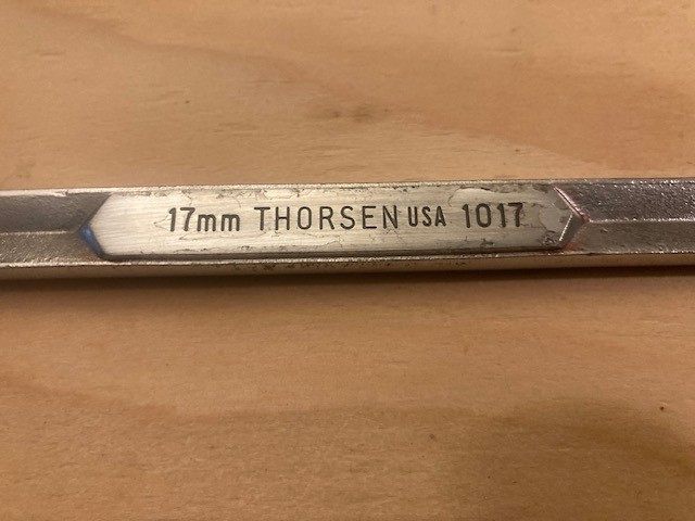 Thorsen 17mm Combination Wrench 1017 USA Metric Chrome Vanadium Steel