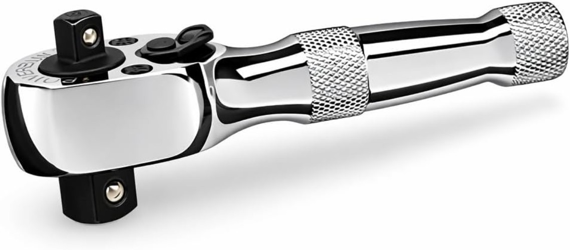 Compact Stubby Ratchet with 1/4 & 3/8 Drive – Reversible 72 Tooth Design