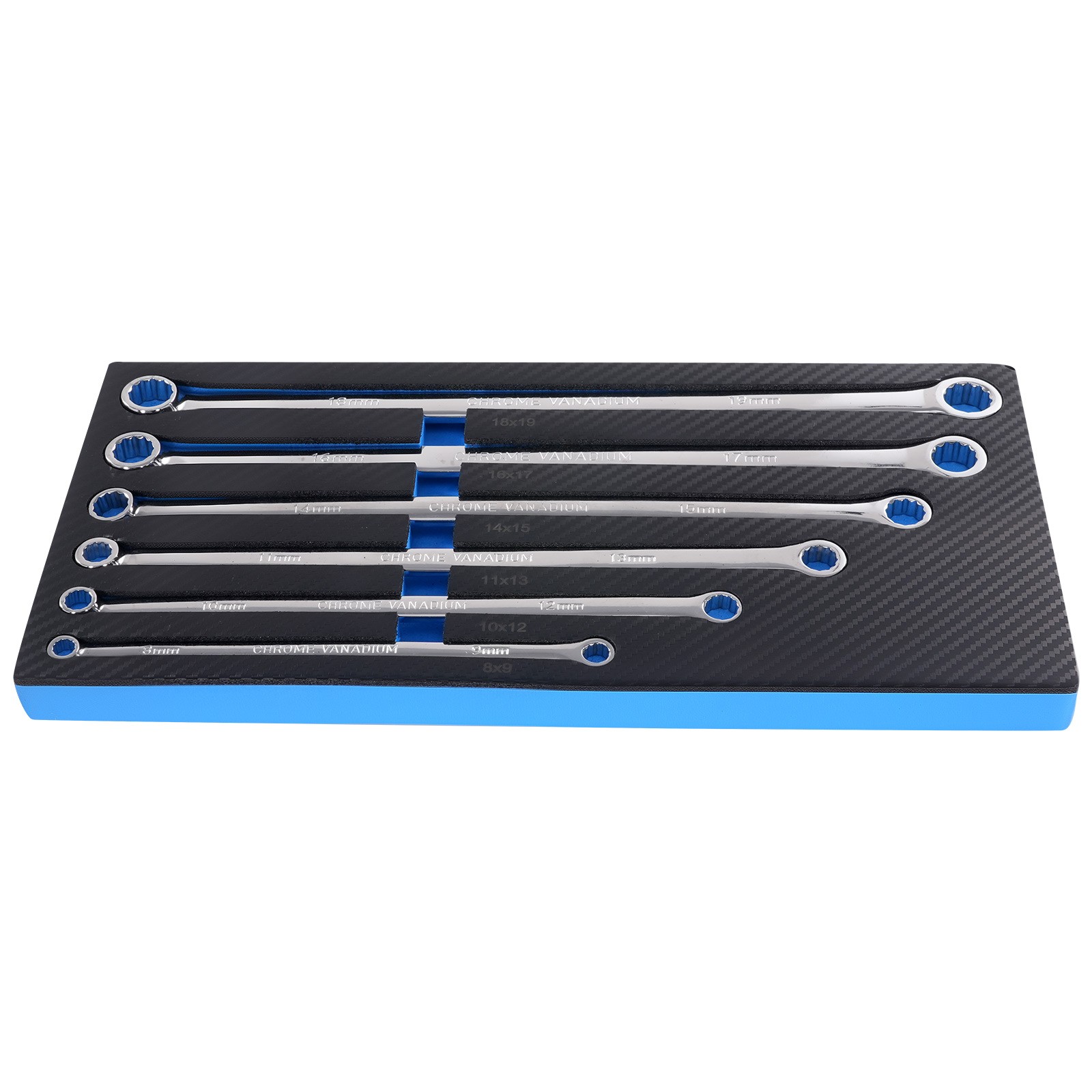 Extra Long Box End Wrench Set Heavy Duty Metric 6PC 12 Point Steel 8-19mm