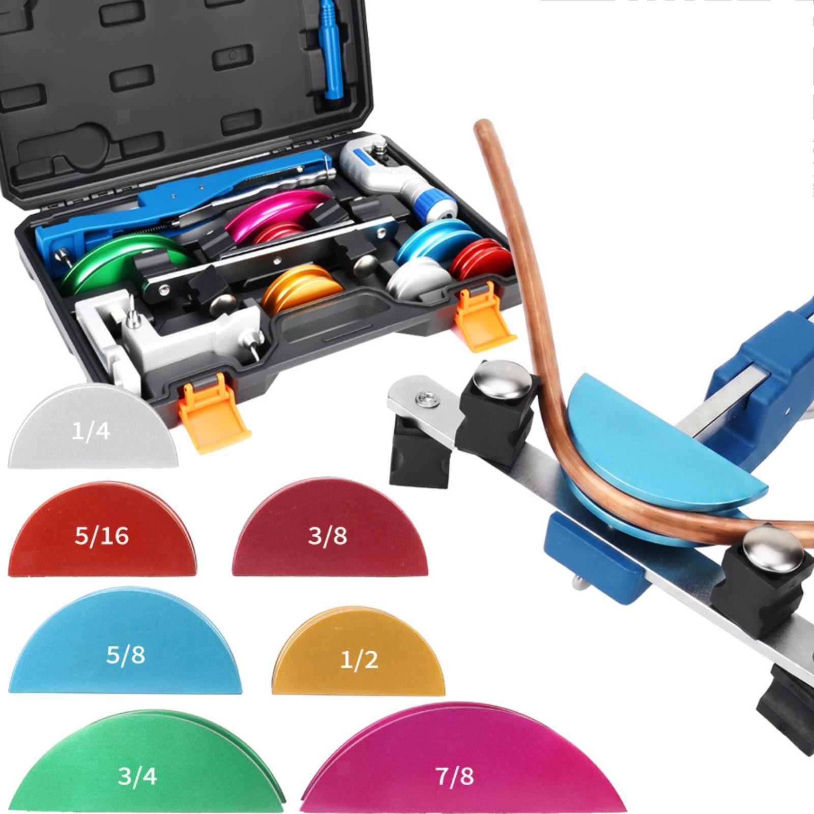 Ratcheting Pipe Tube Bender Set Compact Reamer Lightweight Portable Tube Cut