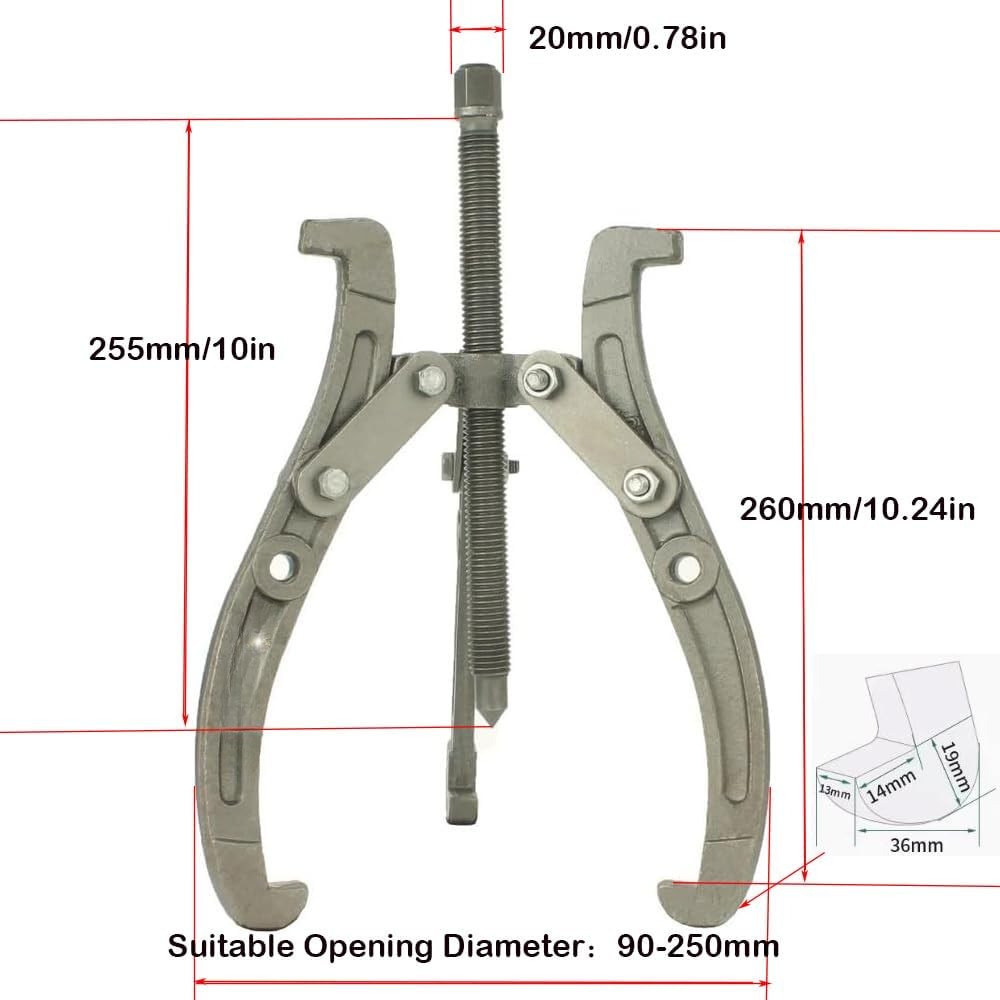 10″ Gear Puller, 3-Jaw Puller for Removal of Pulley Gear Bearing Flywheel