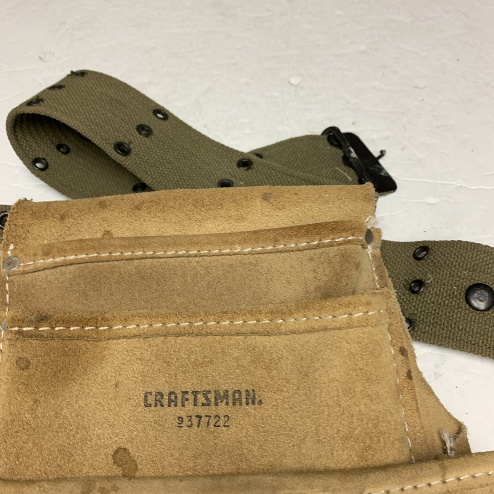 Craftsman Extra-Large Leather Nail /Tool Bag 37722 Leather Belt