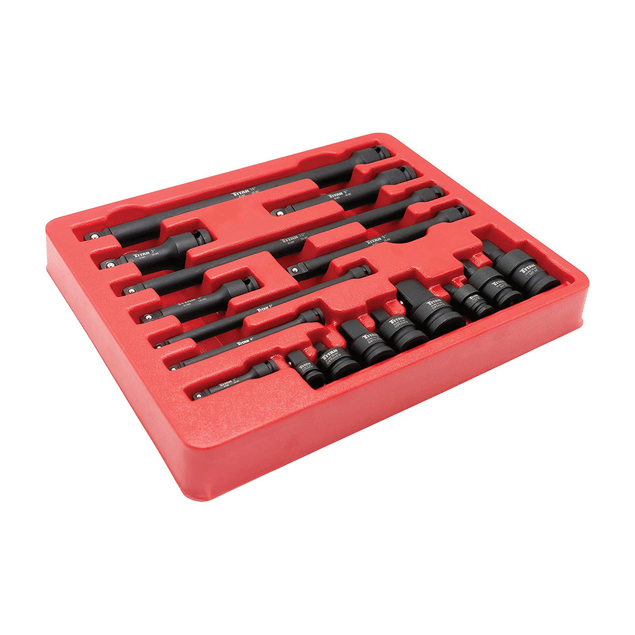 Titan Tools 81483 Impact Adaptor & Wobble Extension 17 Pc Set