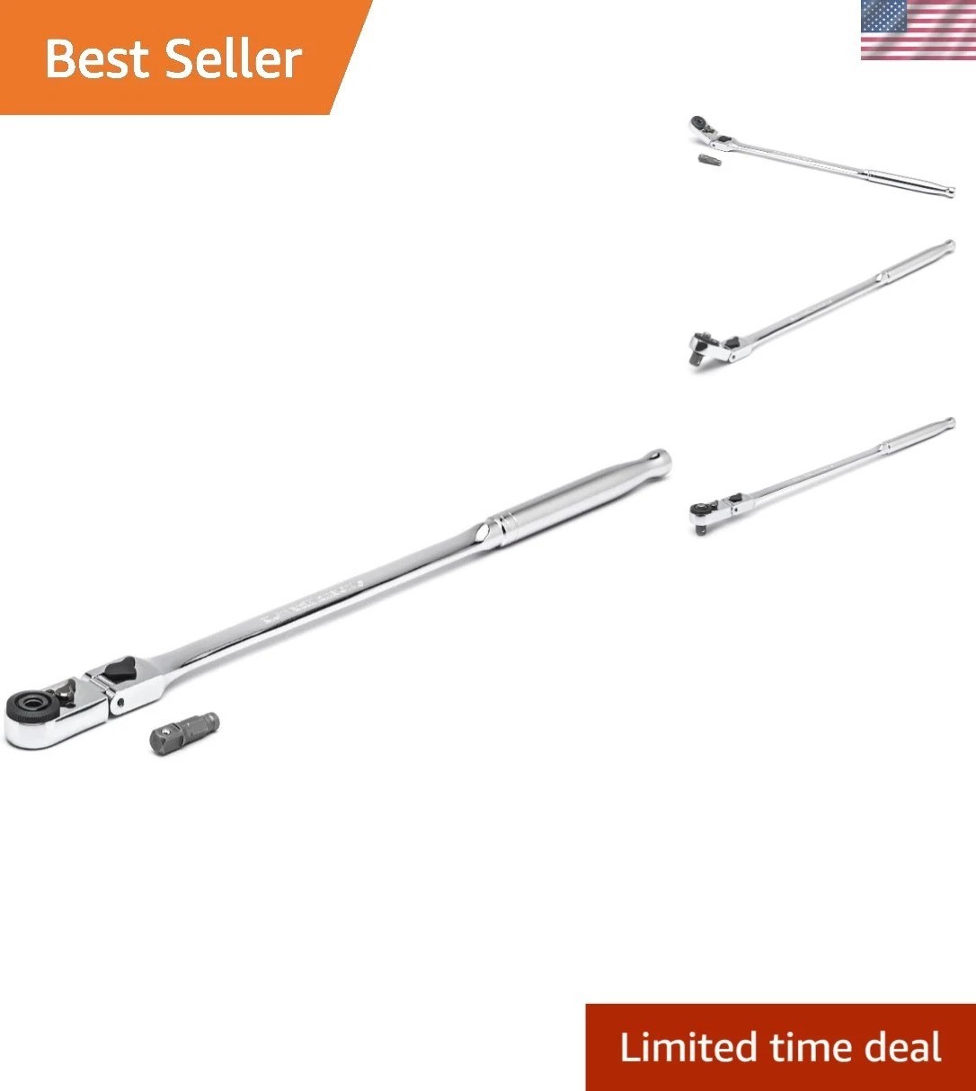 Durable Alloy Steel 12″ 72-Tooth Ratchet – Quick Release and Flex Head Design
