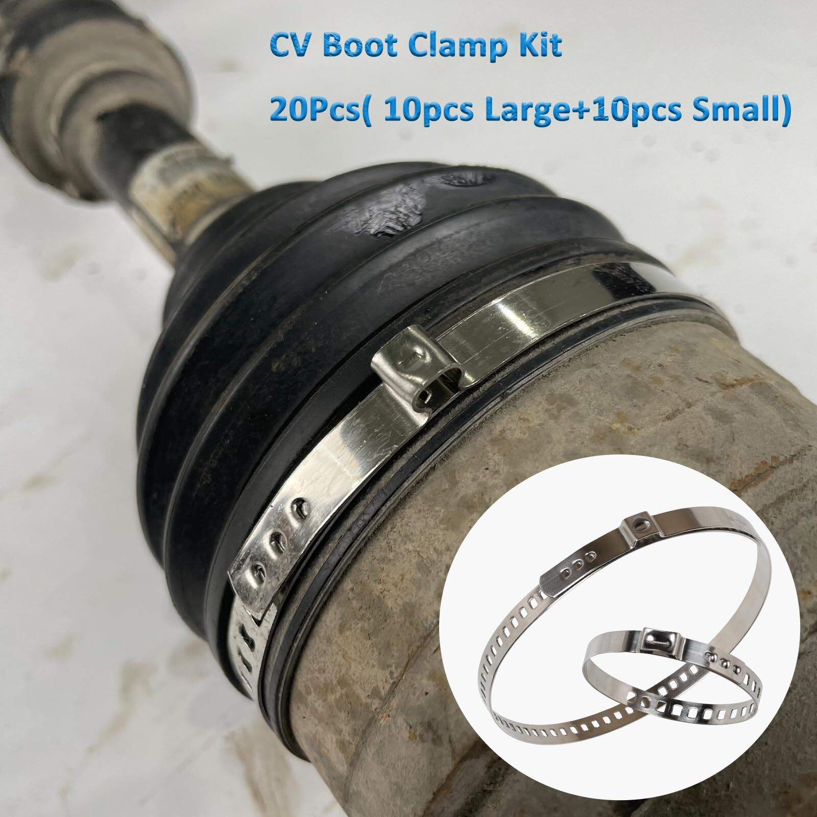 axle boot clamp tool with 20 PCS 304 Stainless Steel Single Ear Hose Clamp Dr…