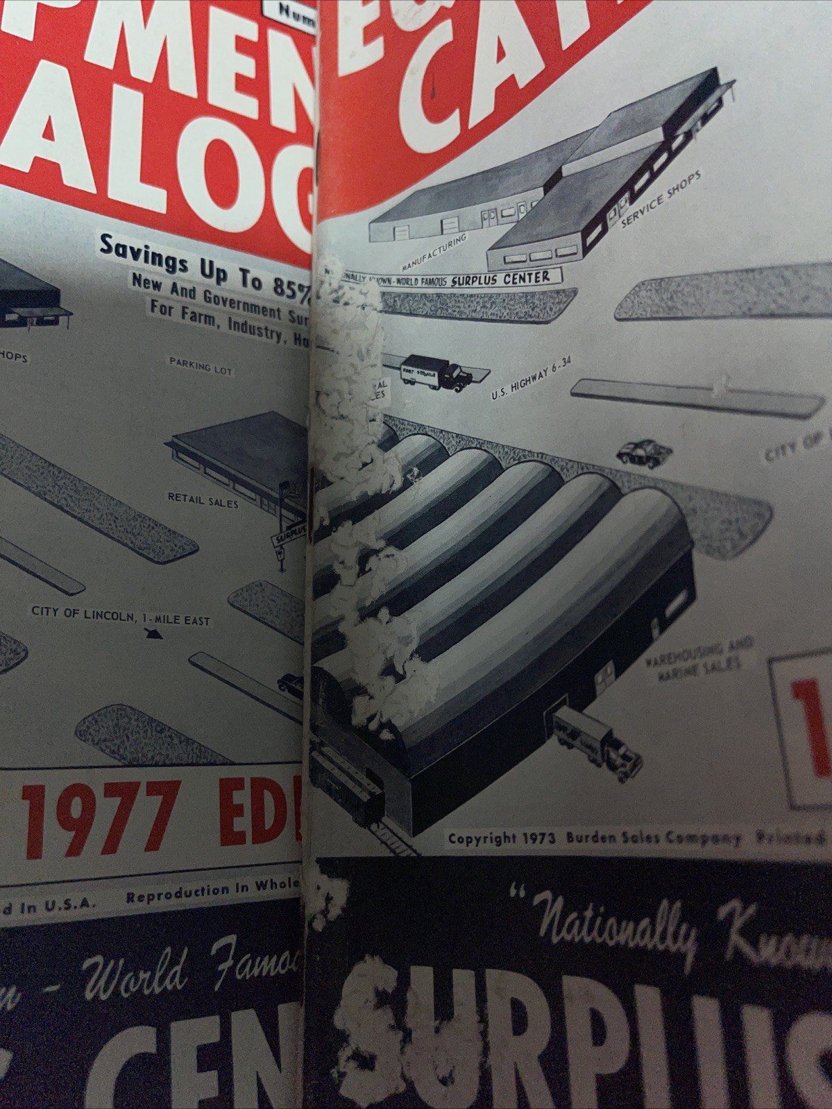1973 & 77 Edition Burden Sales USA Surplus Center Equipment Catalogs Vintage