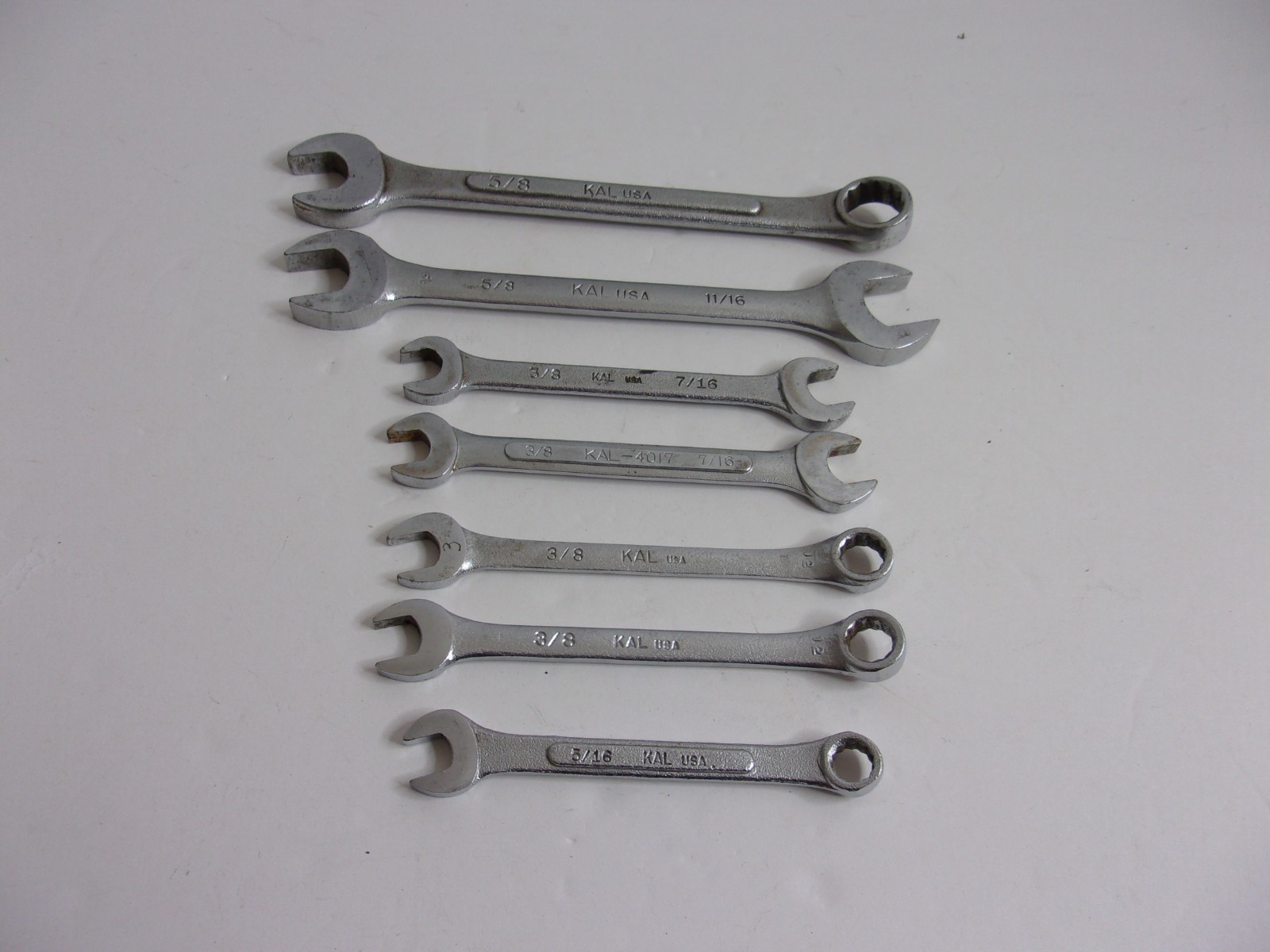 7-Vintage KAL USA 5/8″ COMBINATION WRENCH 12pt plus others as Pictured