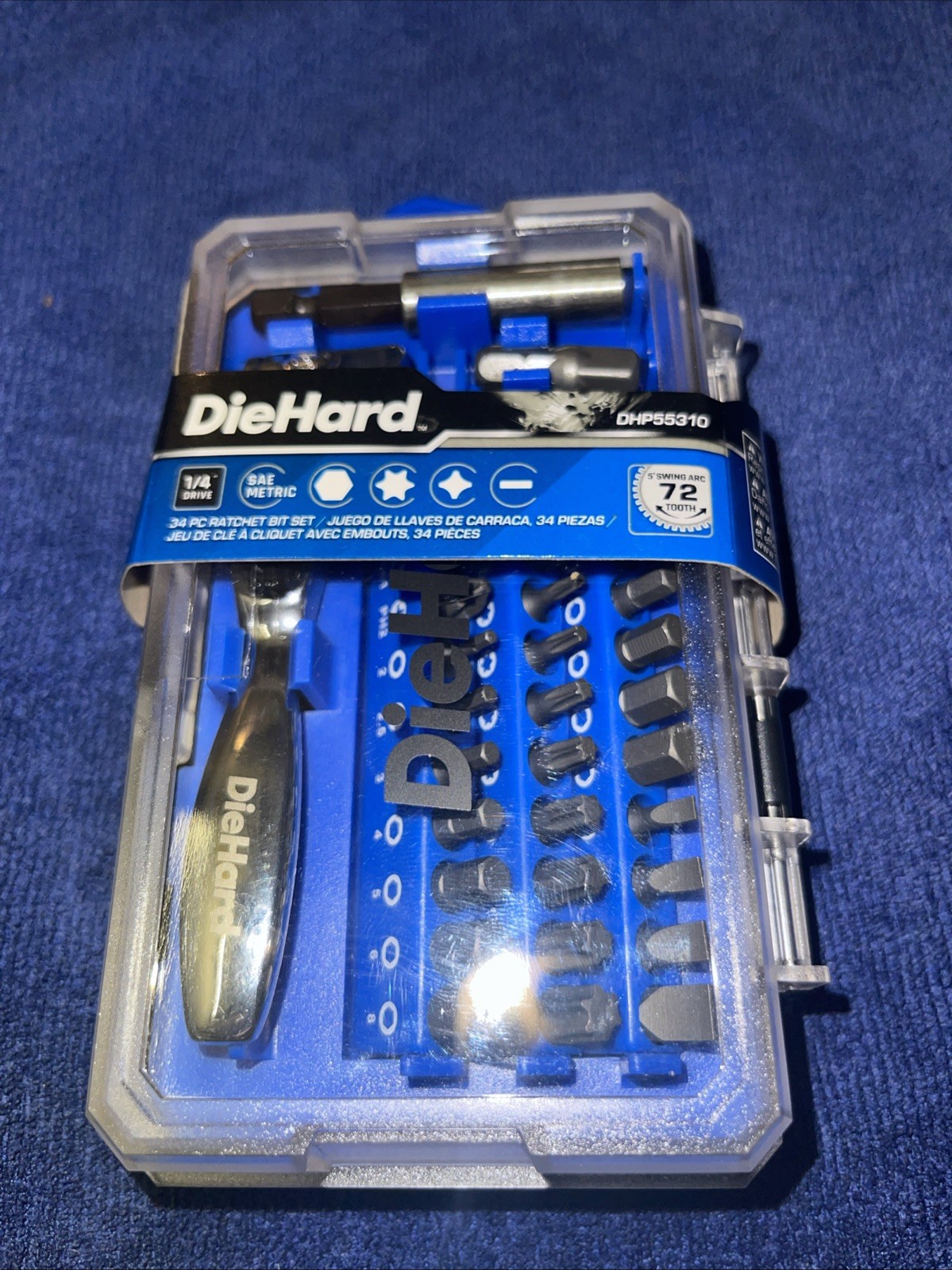 Die Hard 1/4 Drive 34 Pc Ratchet And Bit Set
