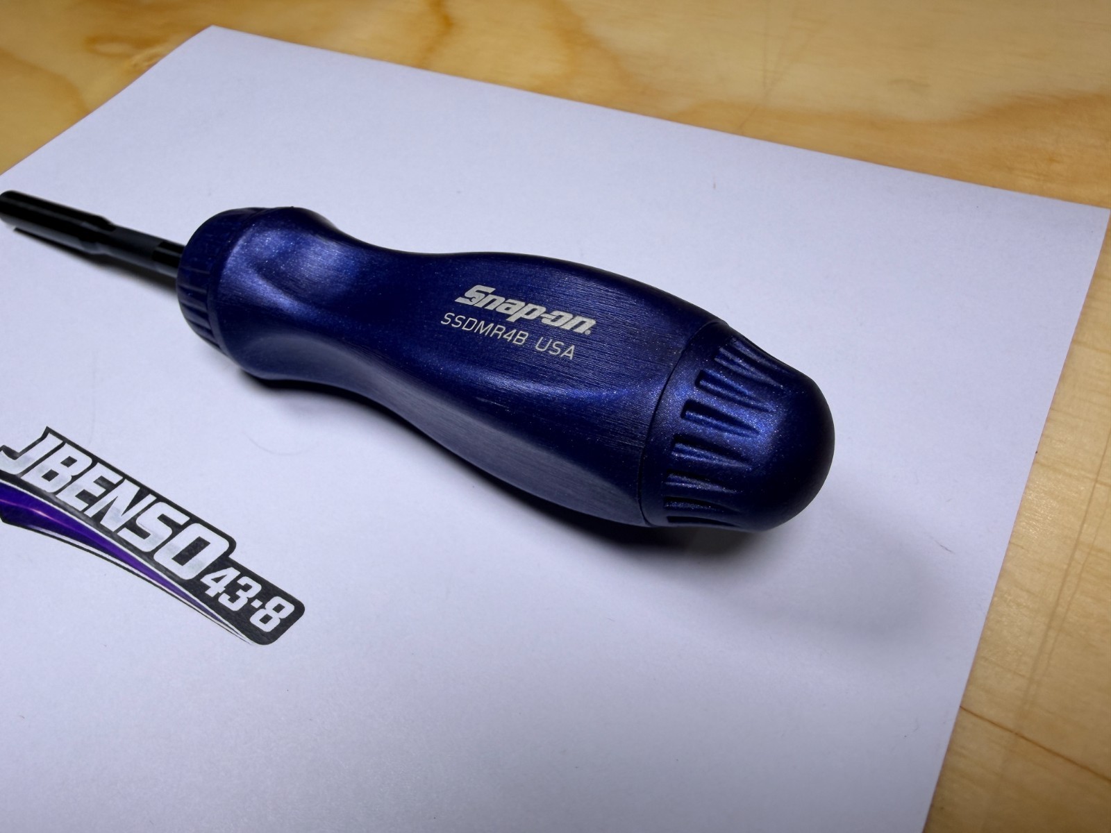 Snap-on Tools USA NEW POWER BLUE Ratcheting Screwdriver w/ Black Shaft SSDMR4BMB