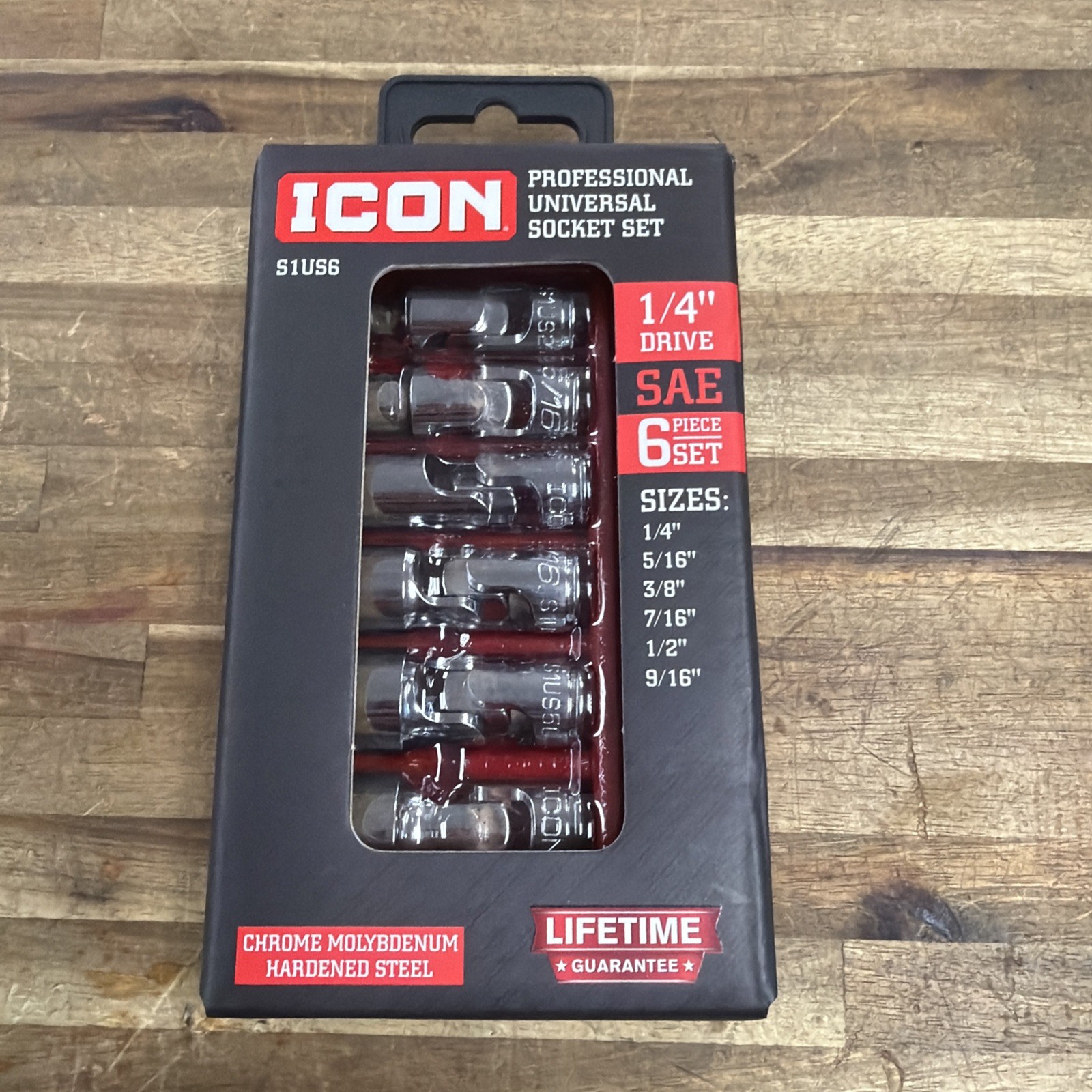 ICON S1US6 PROFESSIONAL UNIVERSAL SOCKET SET SAE 1/4″ DRIVE