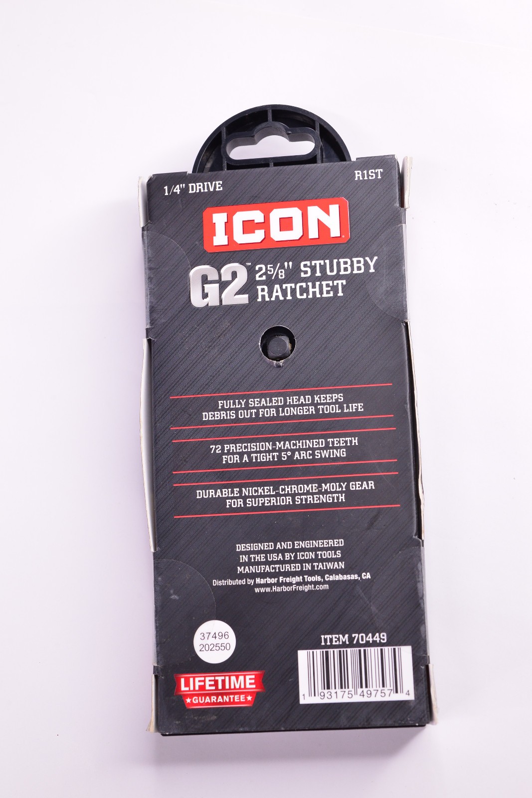 ICON (70449) – 1/4″ Drive G2 2 5/8″ STUBBY Short Ratchet (R1ST)