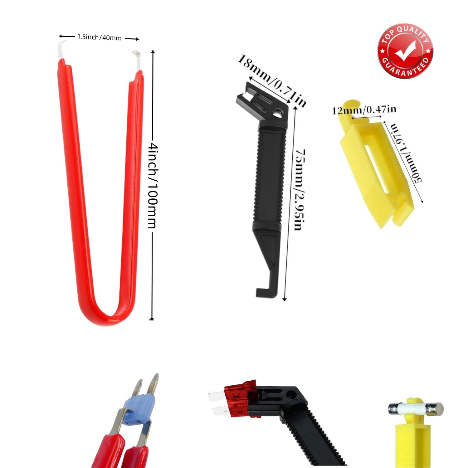 KUBOJSDLZ 4-Pack Relay Fuse Puller Pliers – Professional Automotive Tool Red