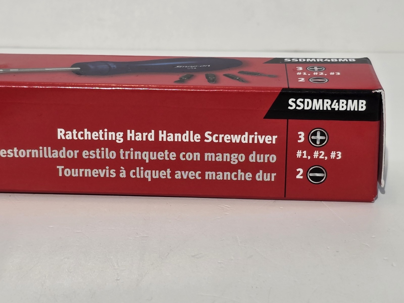 NEW! Snap-on Tools USA POWER BLUE Hard Handle Ratcheting Screwdriver SSDMR4BMB