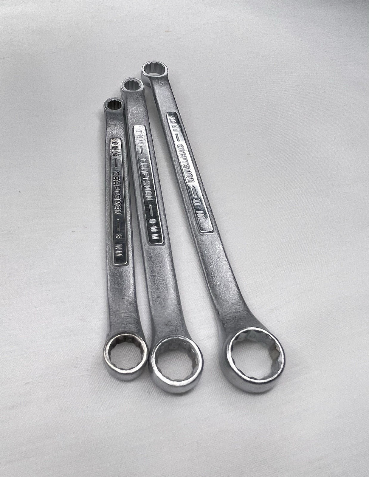 Craftsman Metric Offset Box End Wrenches -V- Series 3 Pcs Made in USA Vintage