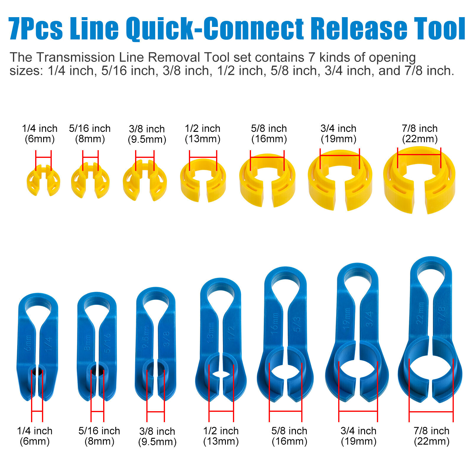 16PCS AC Fuel Line Quick Disconnect Tools Set 7 Size Car Removal Tool Kit w/Box