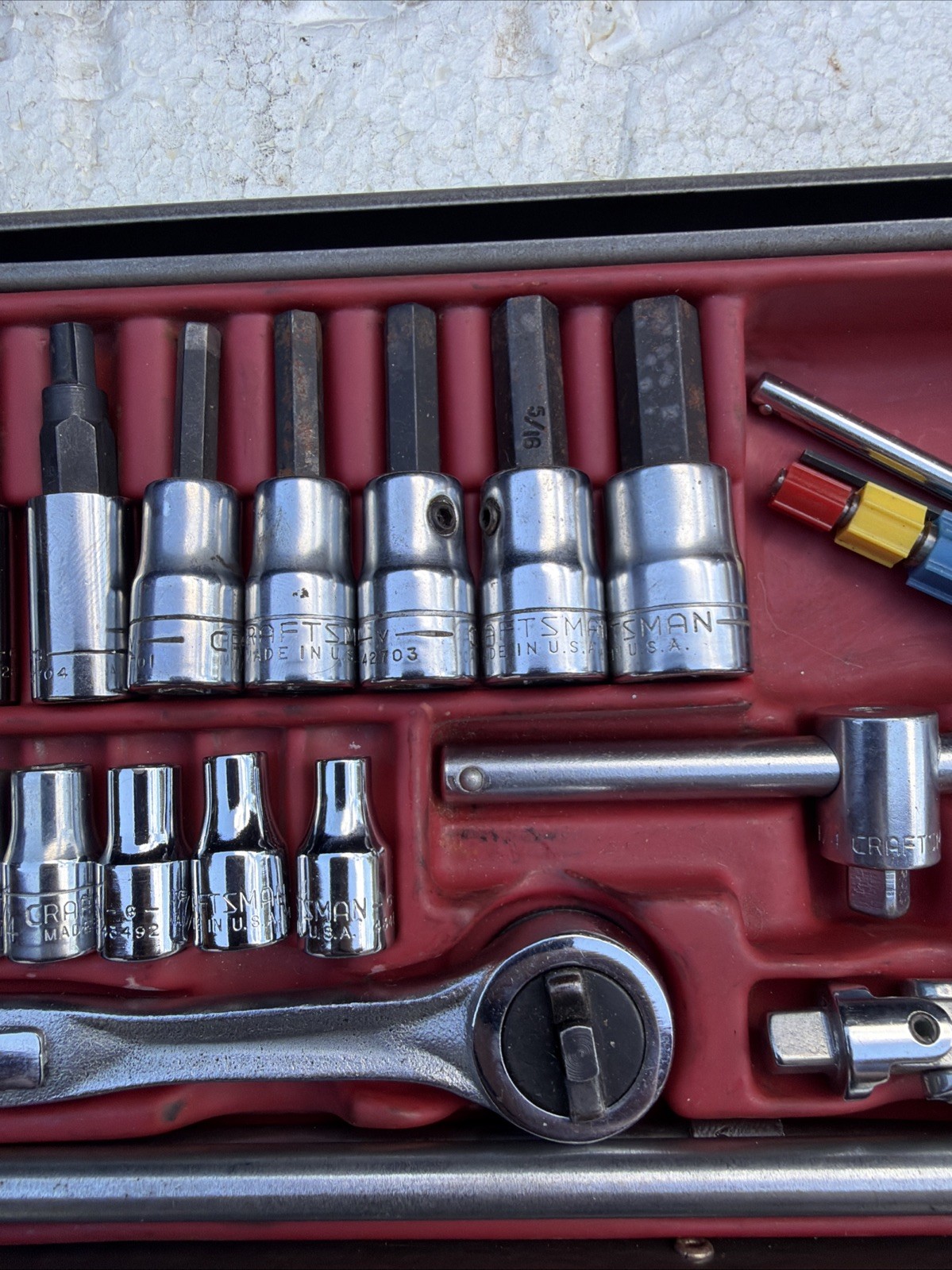 Sears Craftsman 1/4″ Drive 48pc SAE RHFT Socket Set Metal Case USA RARE 44302