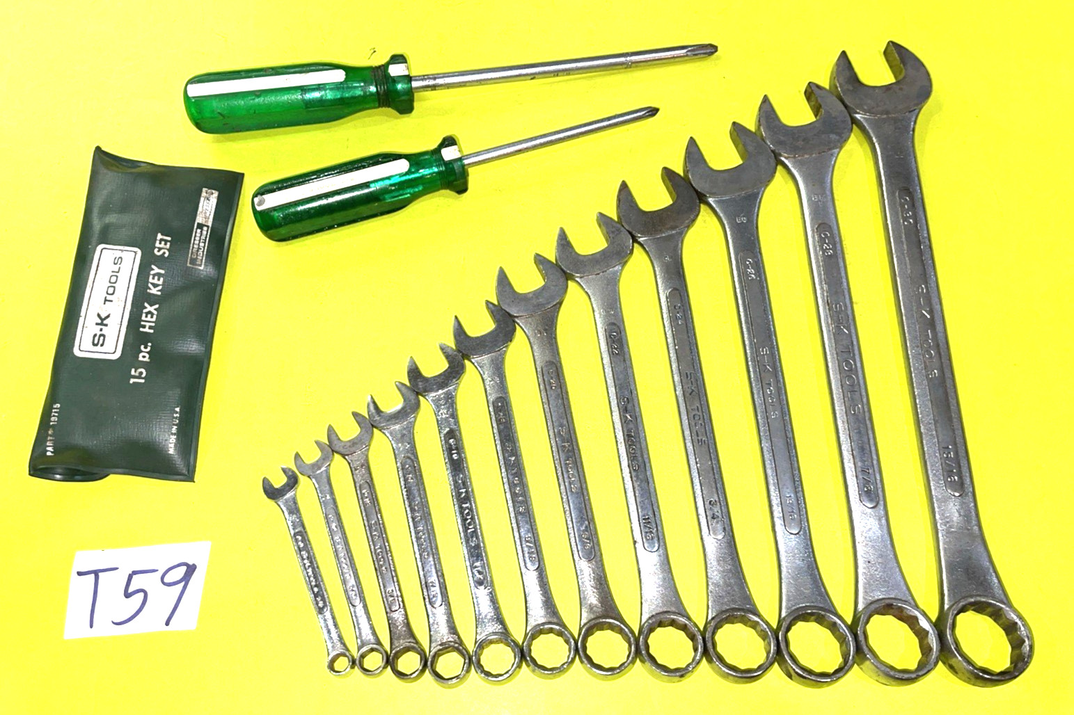 S-K TOOLS 50 PIECE 1/4 & 3/8 DRIVE SAE. GENERAL SERVICE SET SHORT & DEEP