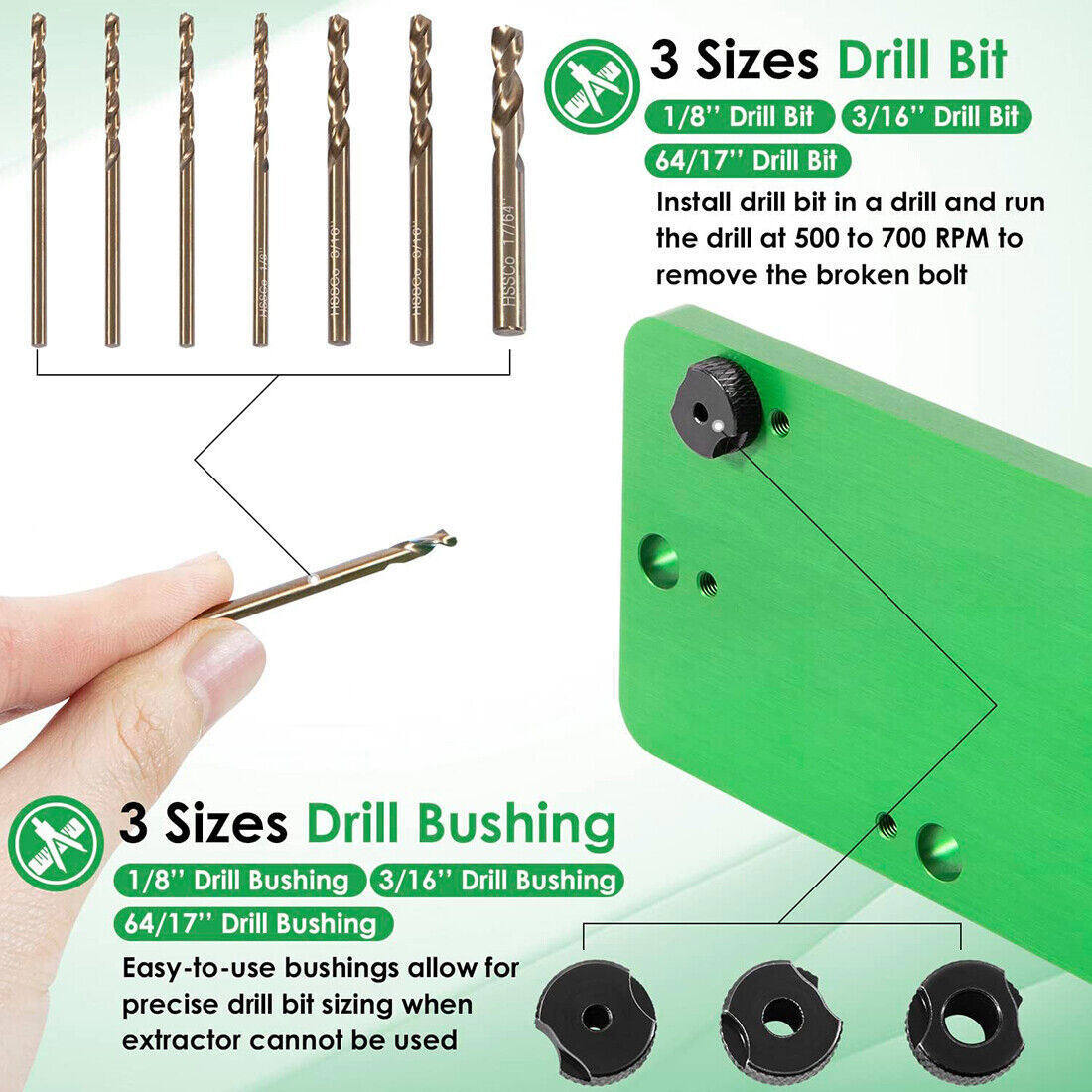 71500 Exhaust Manifold Bolt Stud Drill Template Removal Tool for Dodge 5.7L Hemi