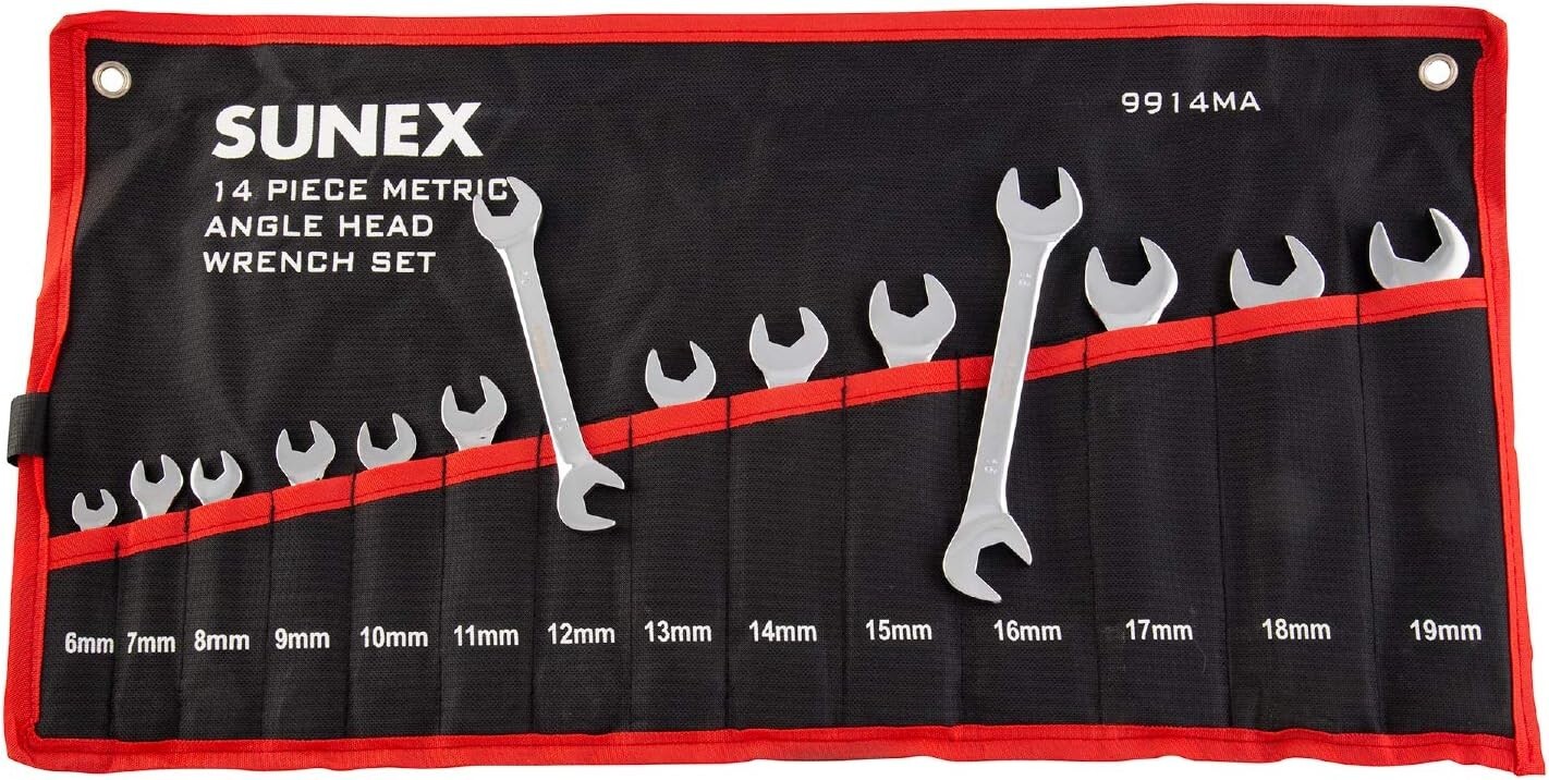 9914M Metric Angle Wrench Set, Fully Polished, 6mm – 19mm, 14-Piece
