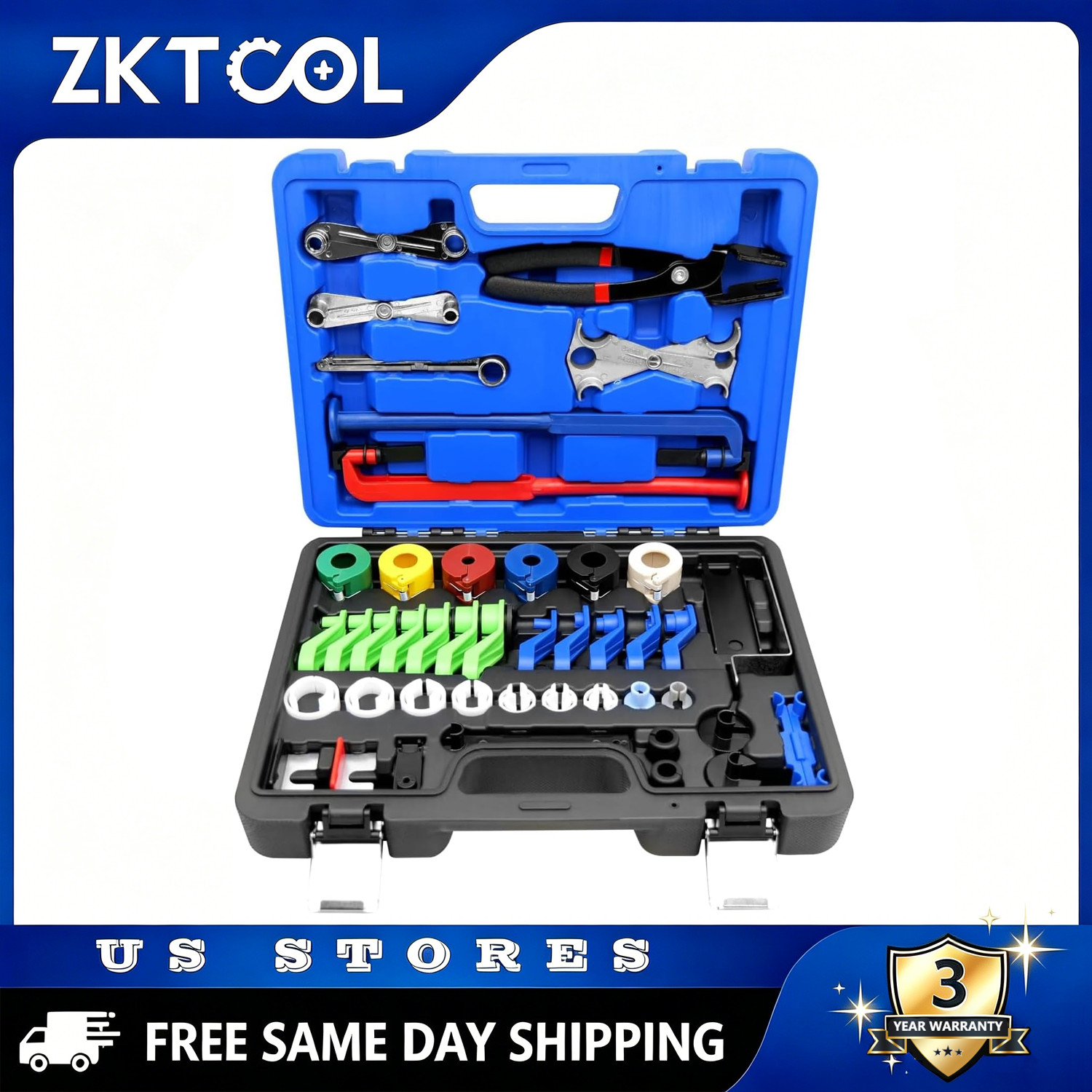 ZKTOOL 46Pcs Master Quick Disconnect Tool Set Fuel Line Disconnect Tool Kit