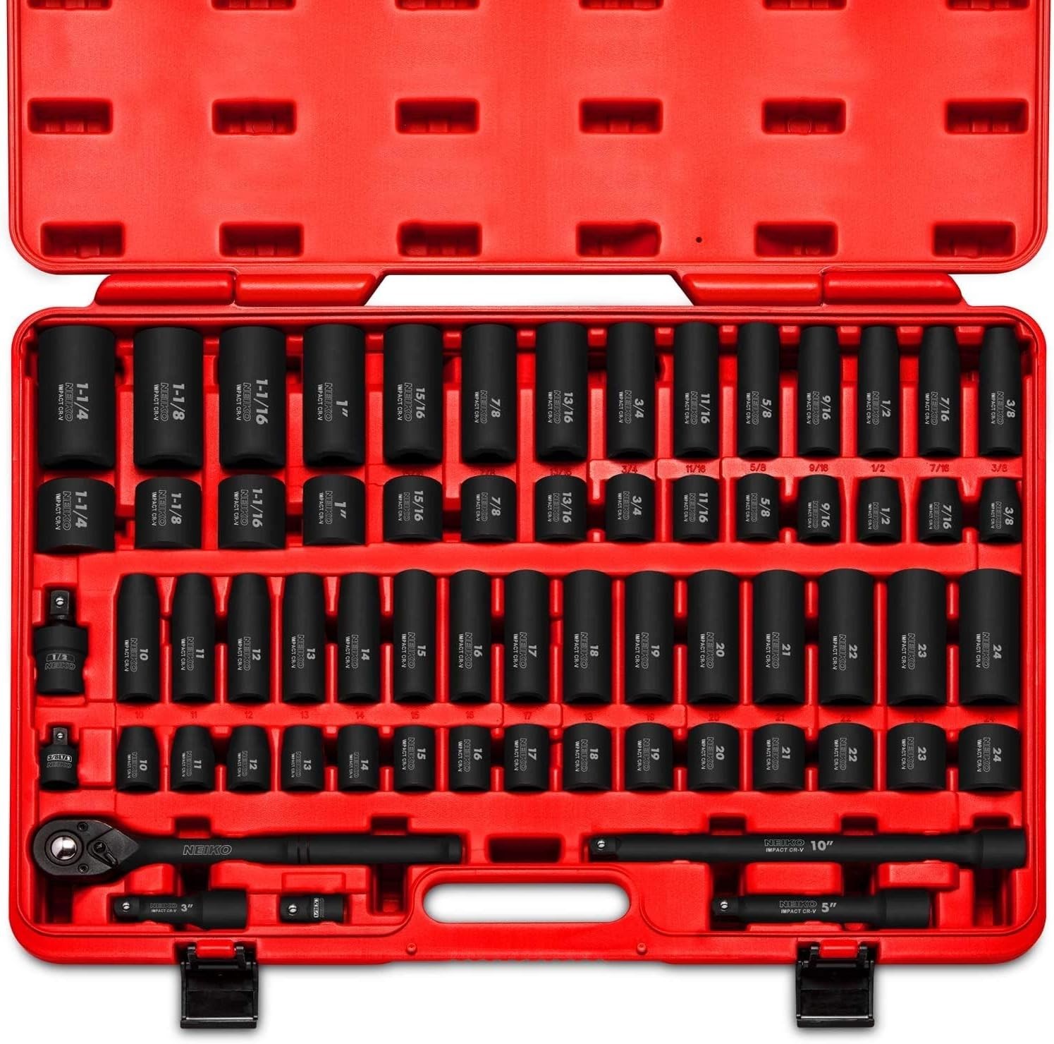 Brand New Impact Socket Set, 65 Piece, Standard SAE & Metric, Deep & Shallow Kit