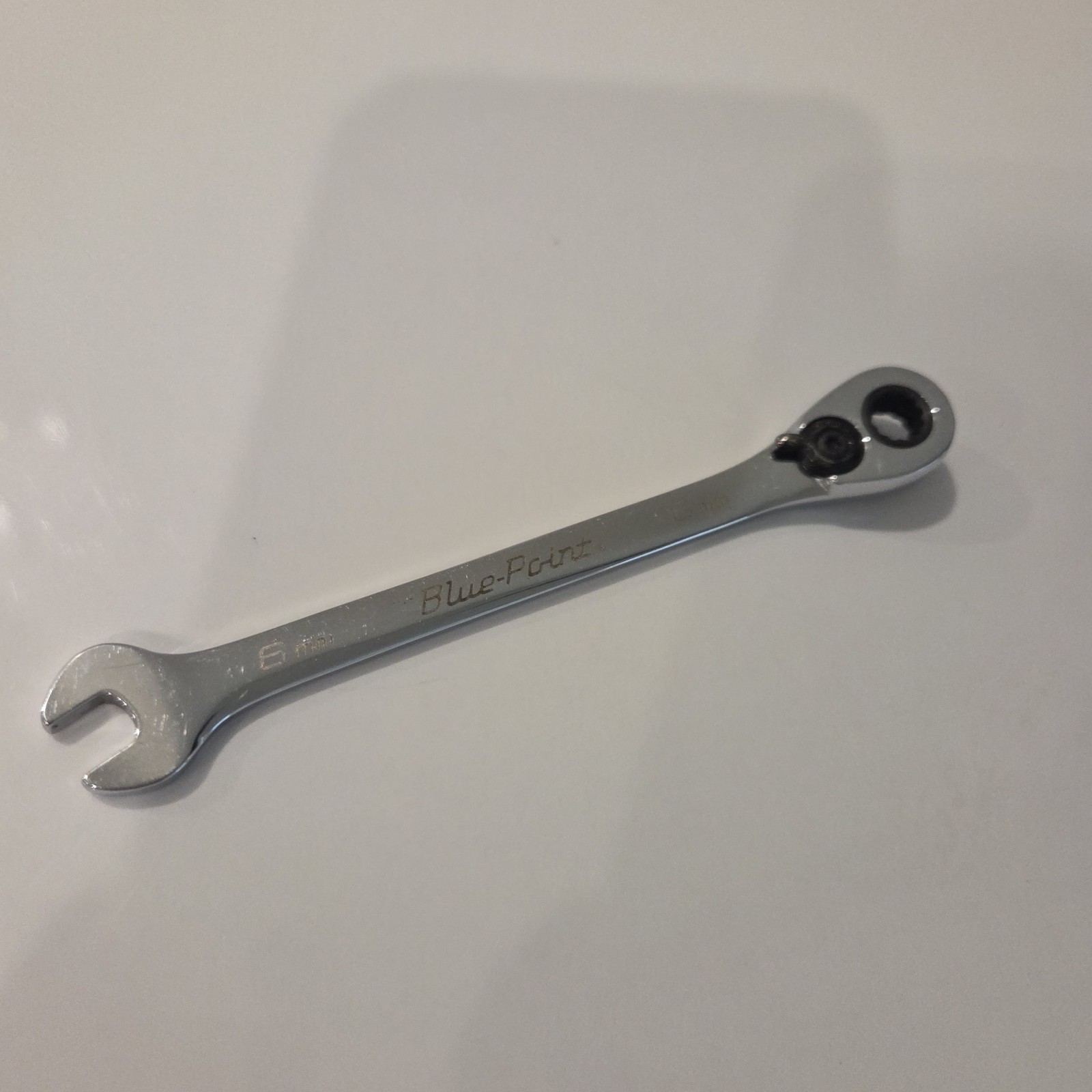 SNAP-ON 6 mm 12-Point Metric 15° Offset Ratcheting Wrench Blue-Point BOERM6