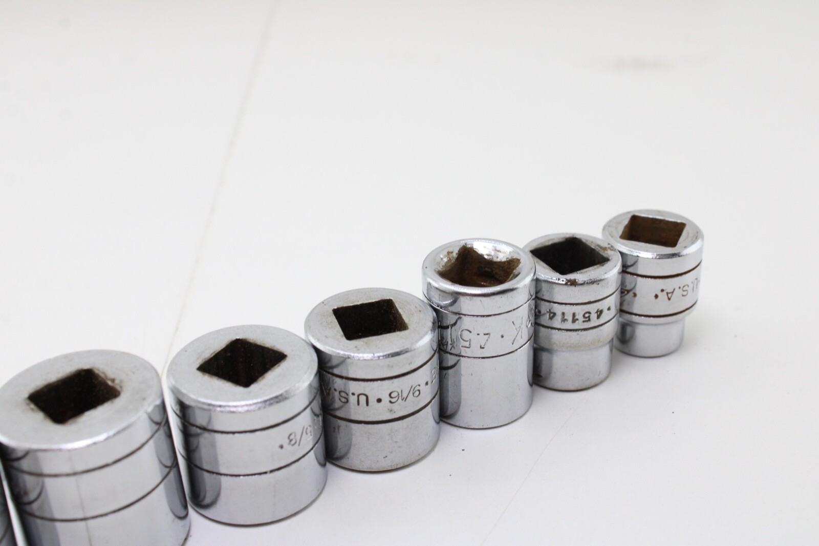 S-K Tools 45128-45112 7/8″-3/8″ 3/8″ Drive 9 Piece 12/6 Point Sockets Set USA