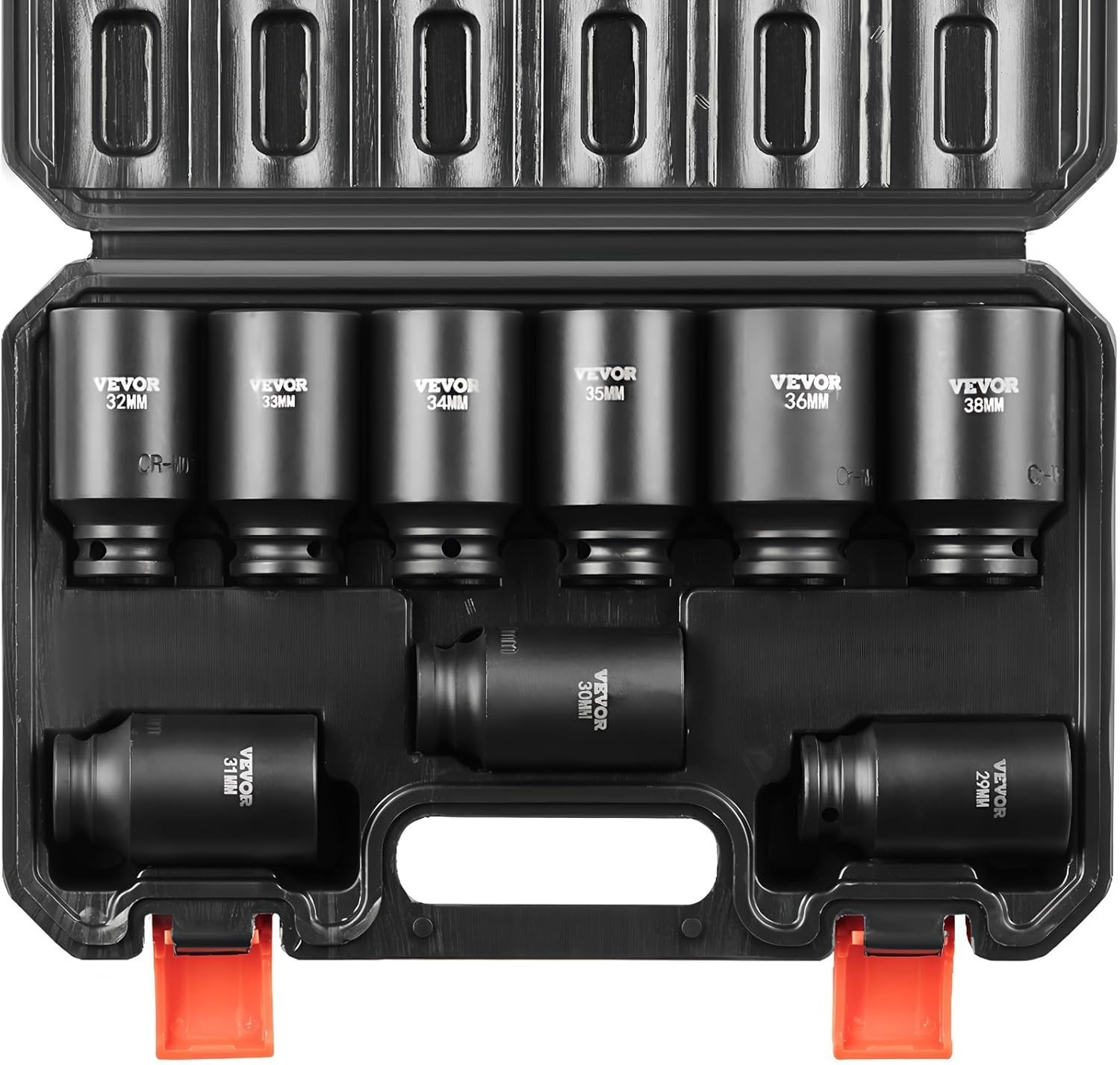 Durable 9-Piece Metric Deep Impact Socket Set with Toolbox for Auto Repairs